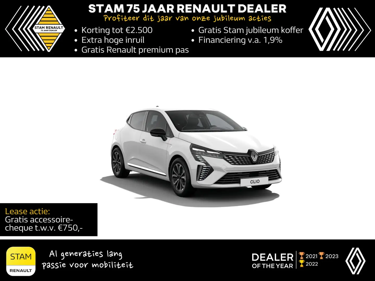 Renault Clio E-Tech Hybrid 145 8AT Techno Automaat Wit - 1