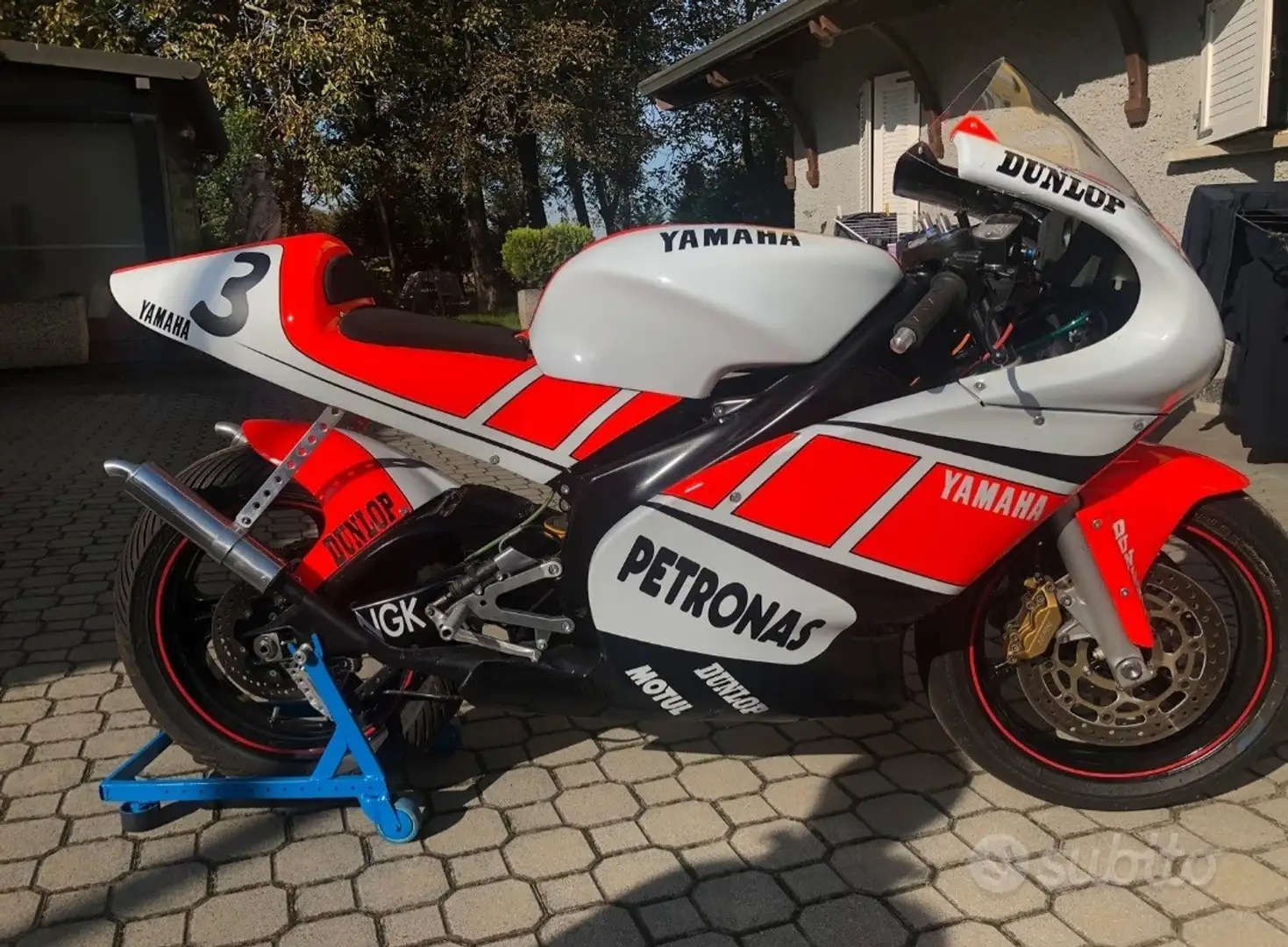 Yamaha RD 350 APRILIA RS 125 mit Yamaha RD 350 YPVS Motor Білий - 1