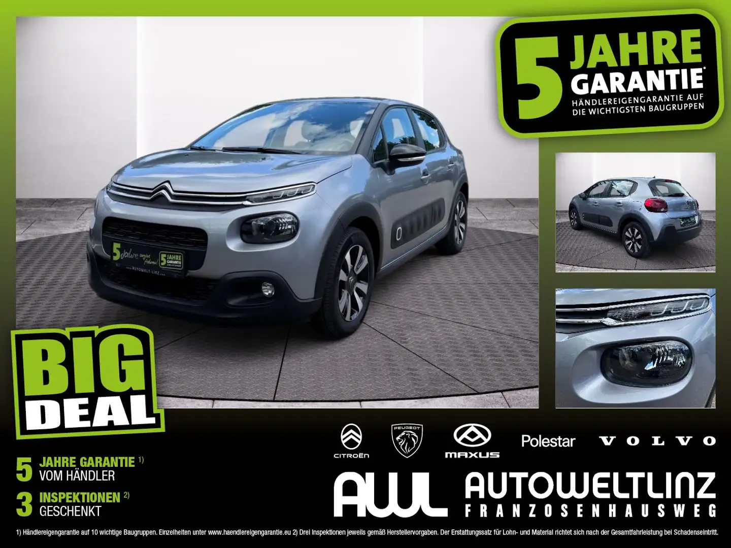 Citroen C3 1.2 PureTech 82 Feel PDC+Facelift+SpurH Grau - 1
