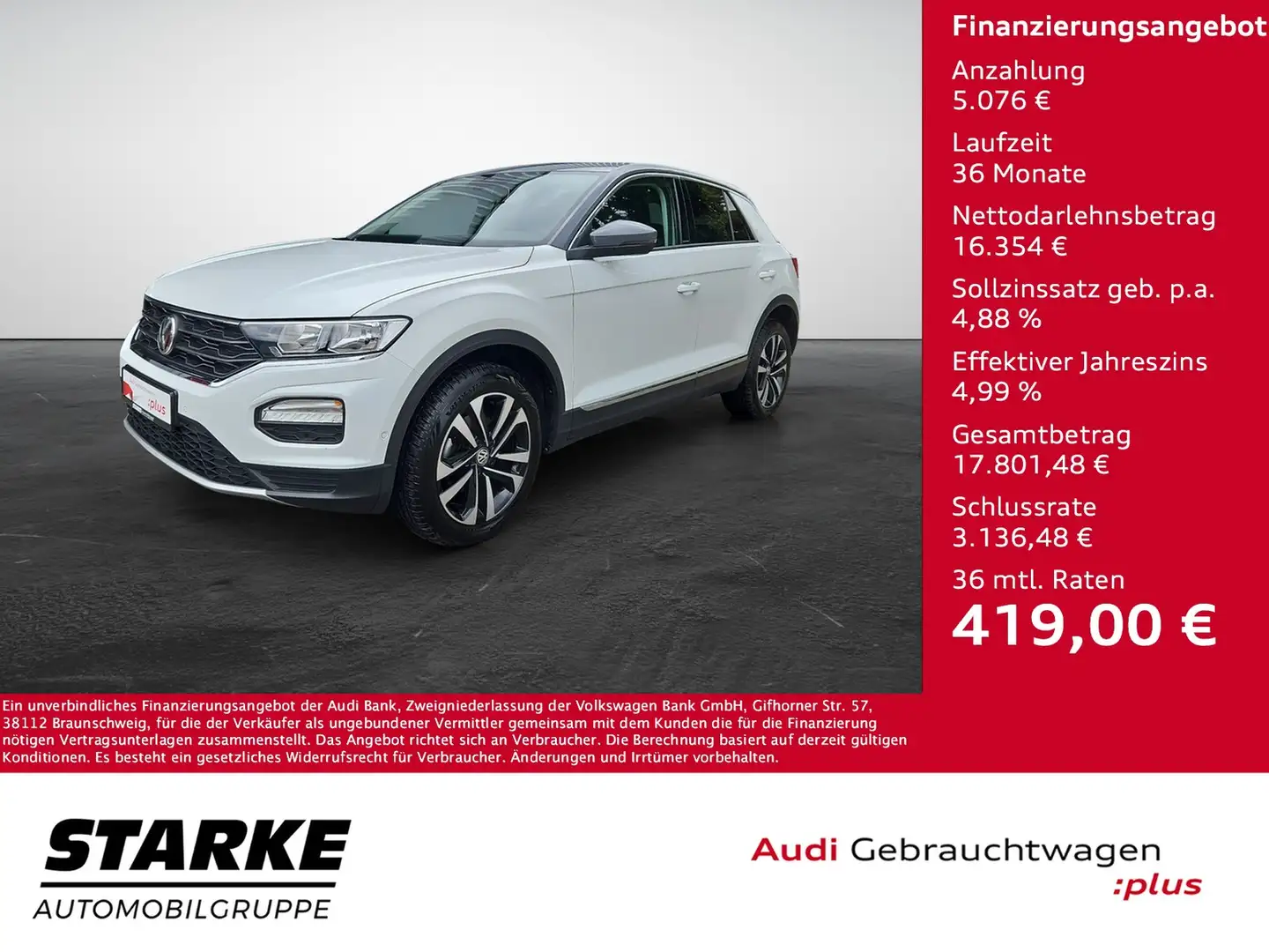 Volkswagen T-Roc IQ.DRIVE AHK Navi ACC SHZ 17-Zoll Bianco - 1