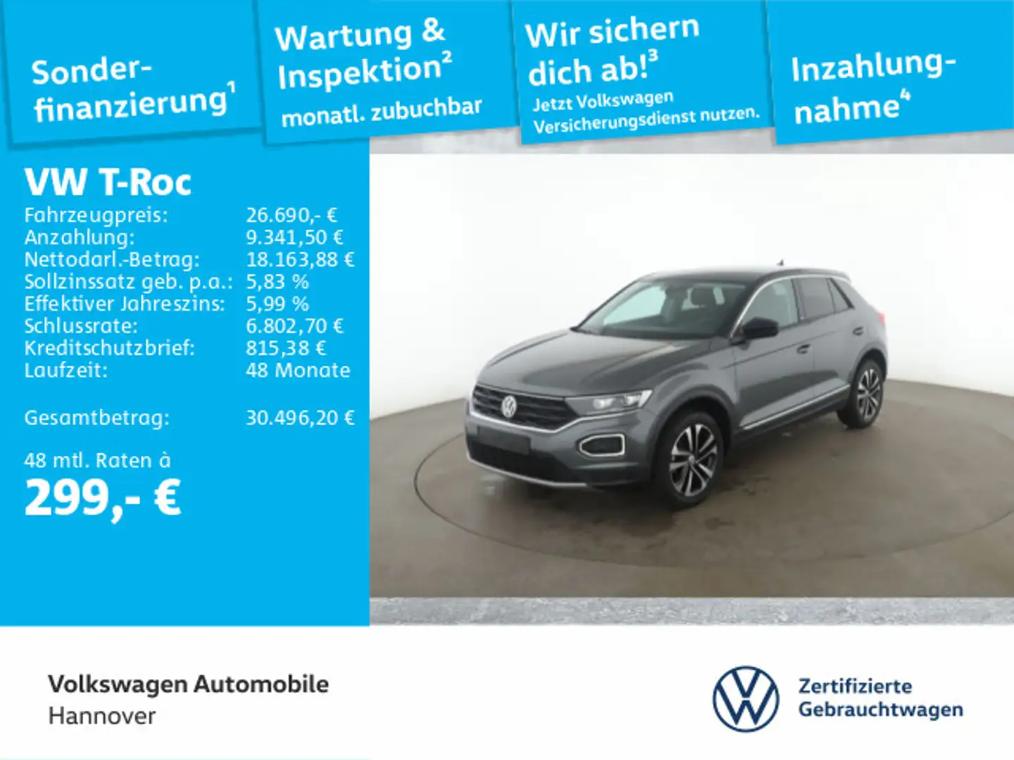Volkswagen T-Roc 1.5 TSI DSG Move Navi LED DigCockpit Kamer Grau - 1