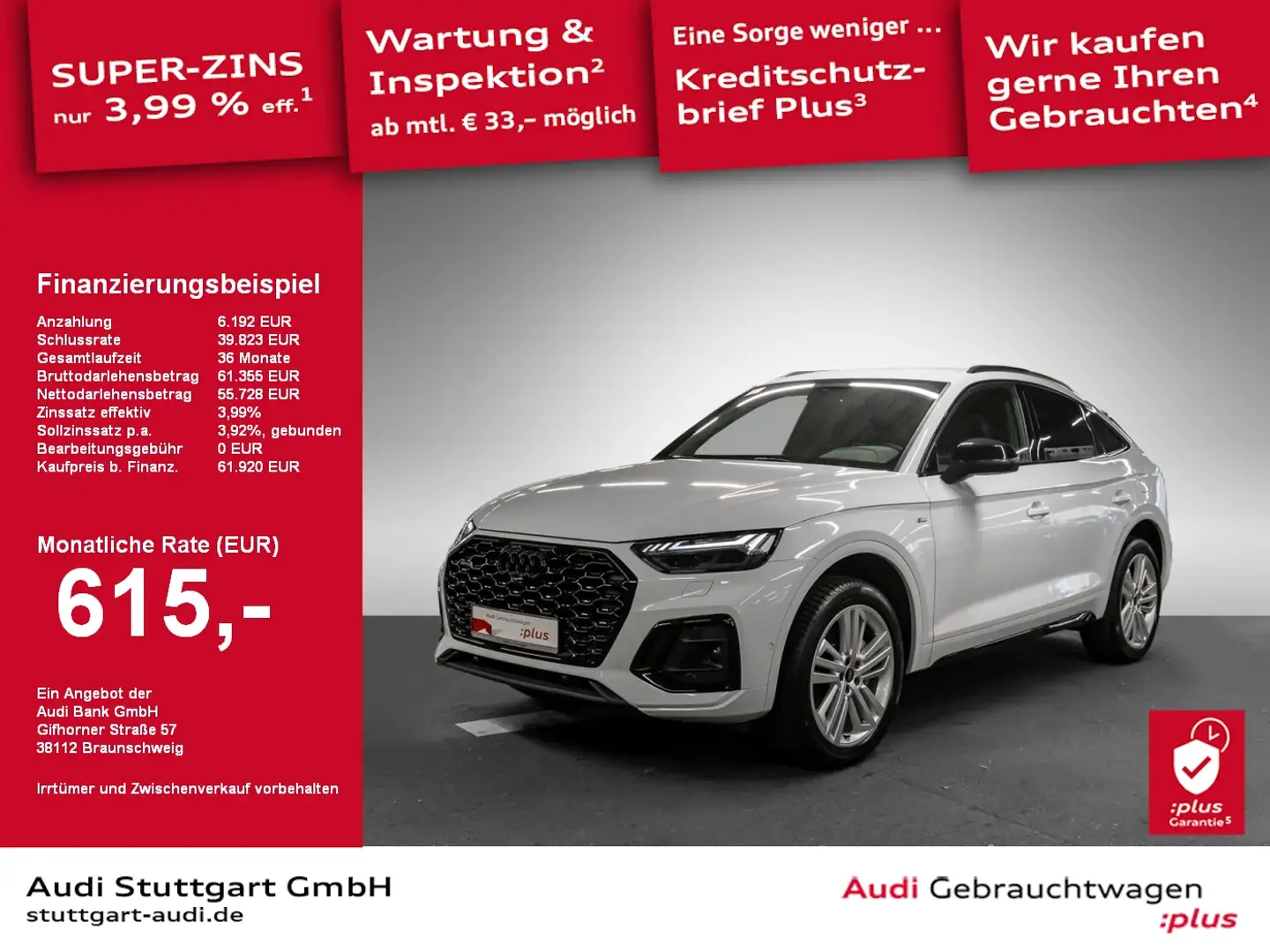 Audi Q5 Sportback S line 55 TFSI e quattro S tronic Weiß - 1