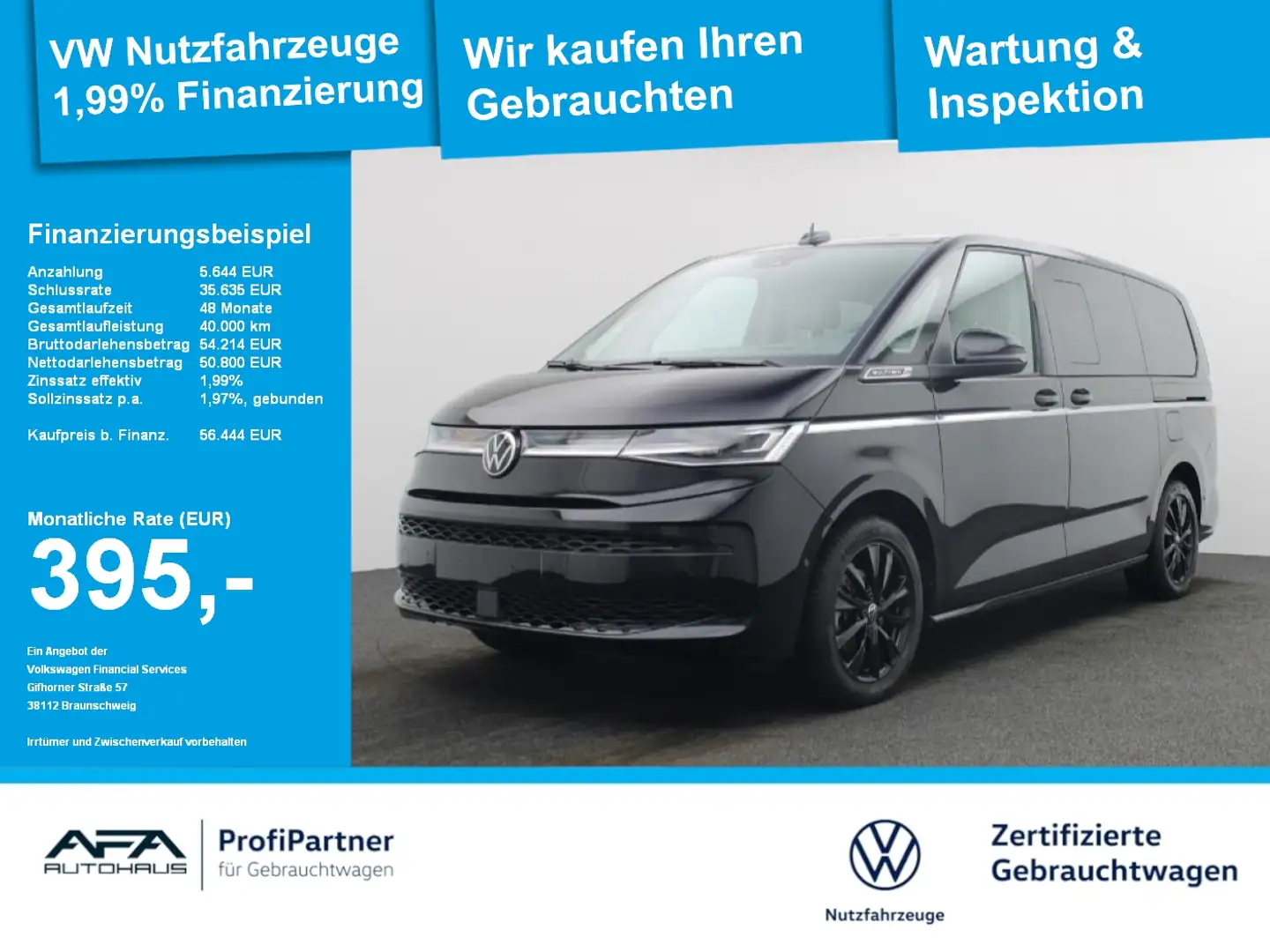 Volkswagen T7 Multivan 2,0 TDI Style lang DSG AHK*LED*Navi Negro - 1