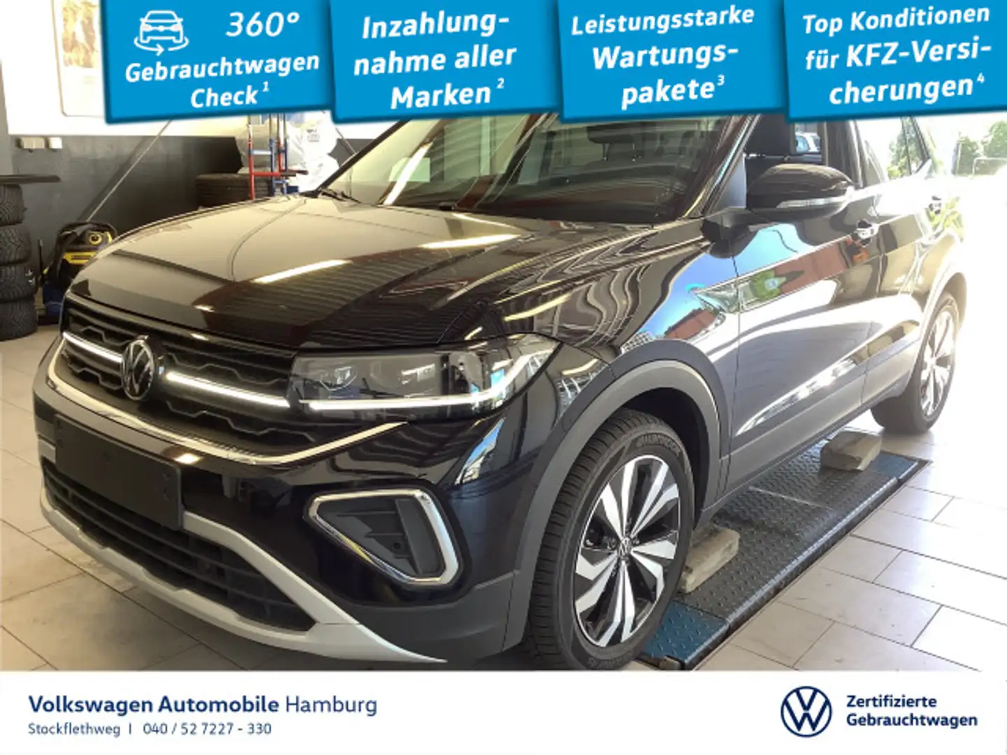 Volkswagen T-Cross 1.0 TSI Style DSG Navi CarPlay IQ.Light Schwarz - 1