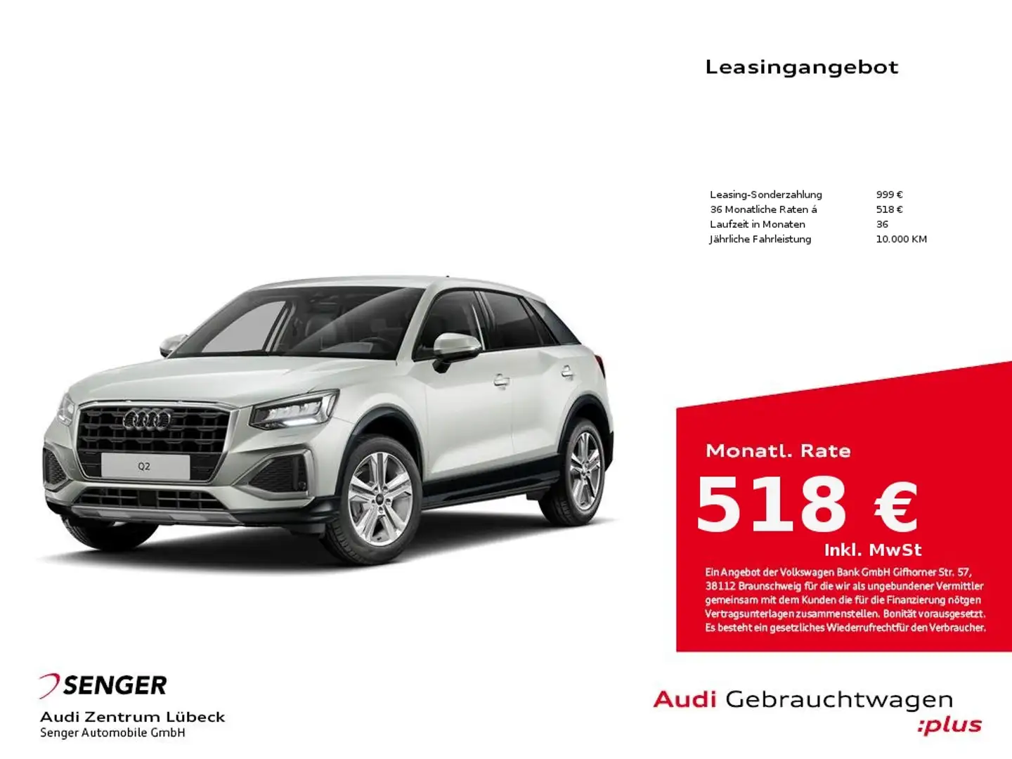 Audi Q2 advanced 35 TFSI Argent - 1