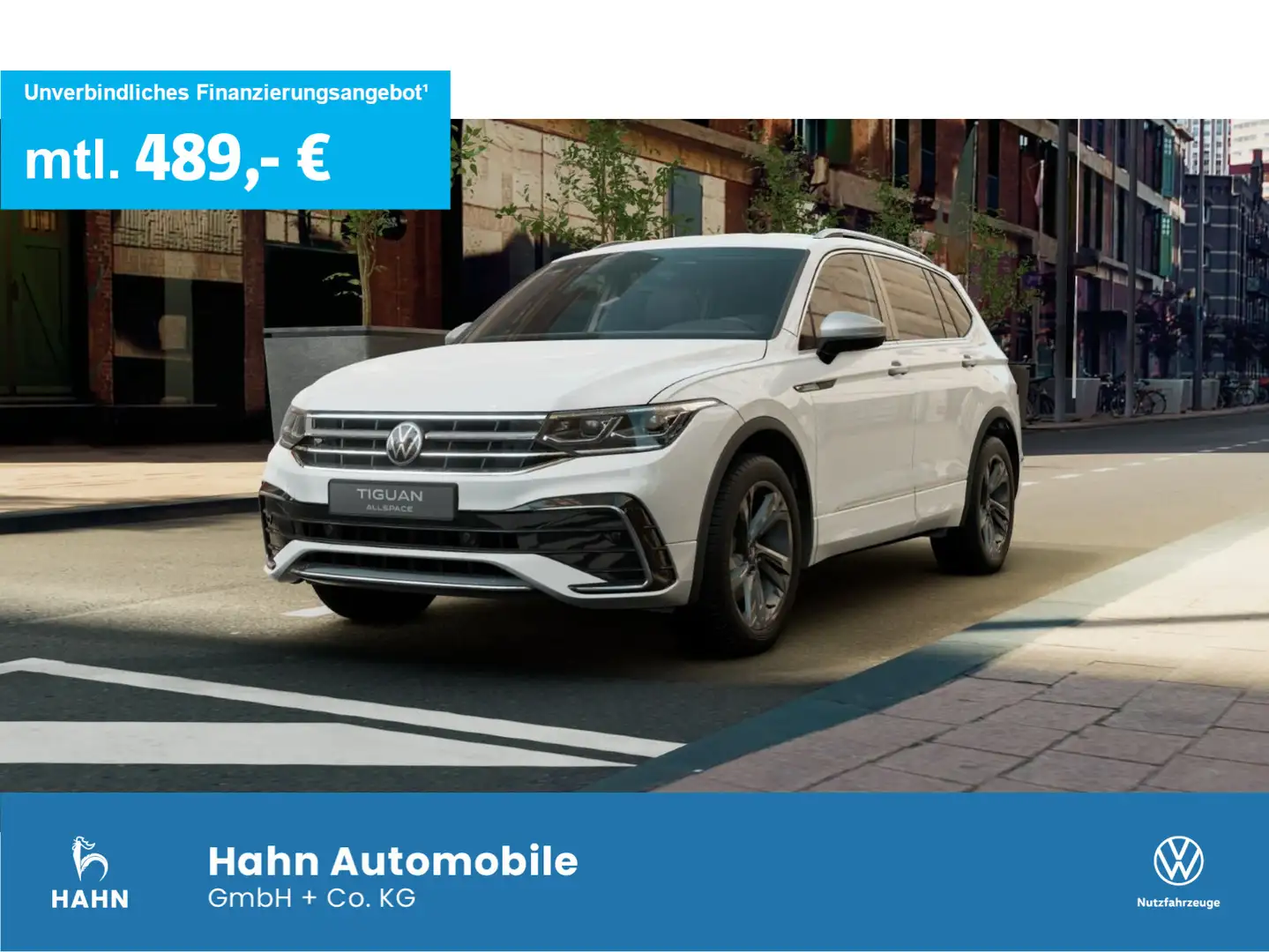 Volkswagen Tiguan Allspace R-Line 2,0TDI DSG 4M Nav AHK Kam Weiß - 1