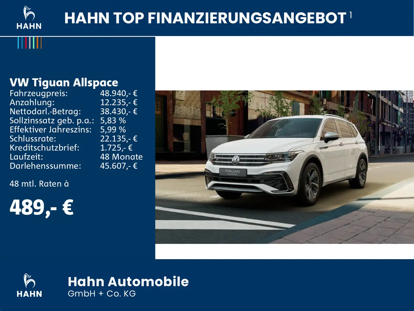 Volkswagen Tiguan Allspace R-Line 2,0TDI DSG 4M Nav AHK Kam Weiß - 2