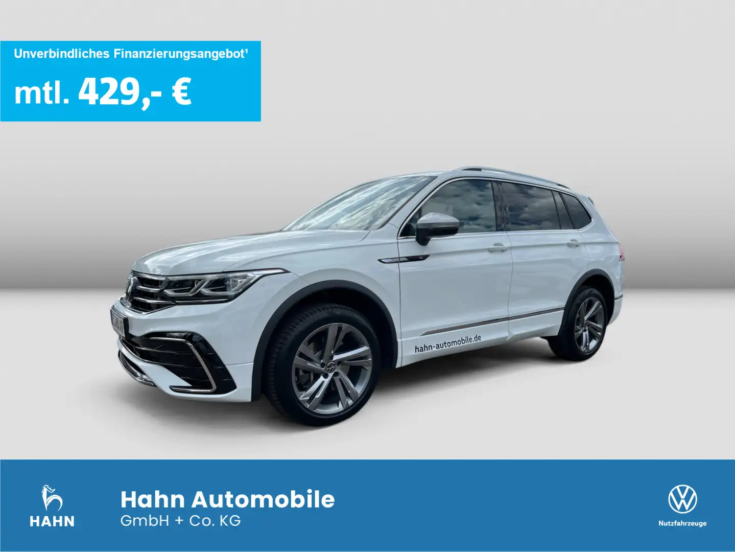 Volkswagen Tiguan Allspace R-Line 2,0TDI DSG 4M Nav AHK Kam Weiß - 1