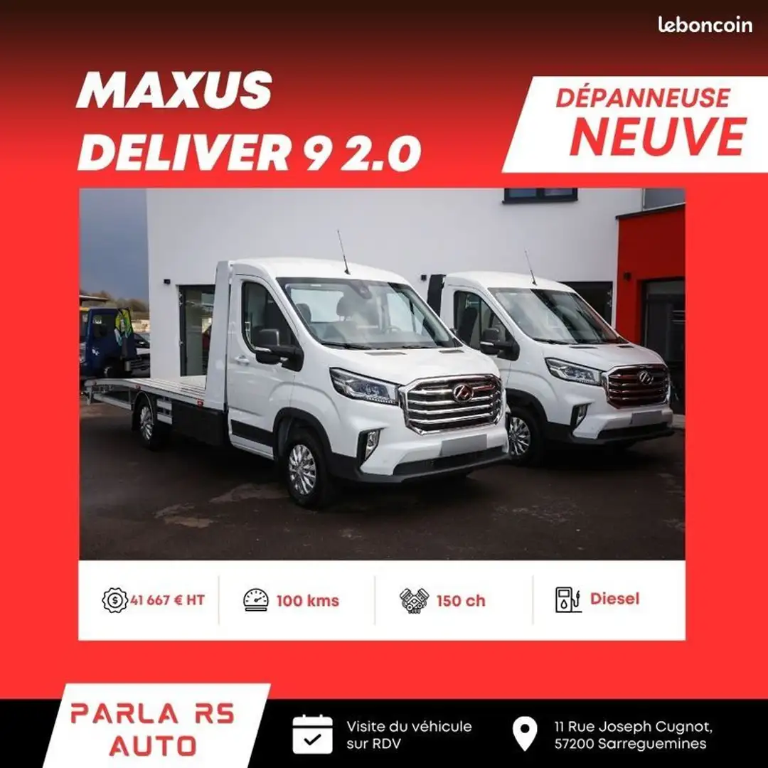 Maxus eDeliver 9 Deliver9 Deliver 2.0 150ch propulsion 2025 – Dépan Blanc - 1