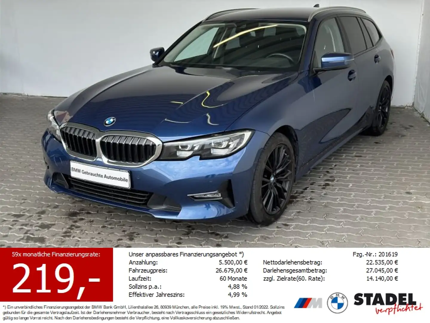 BMW 318 iA Touring Advantage Navi.LED.DriveAs.PDCv+h Blau - 1