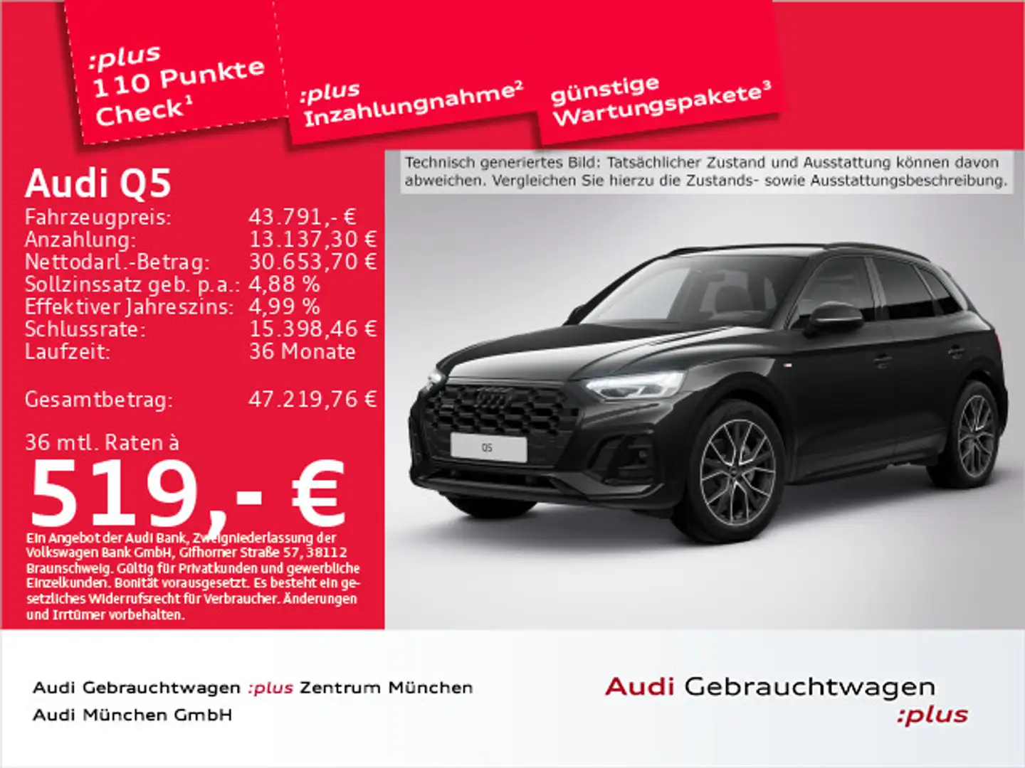 Audi Q5 40 TDI qu. S tronic 2x S line AHK/Matrix/Kame Schwarz - 1