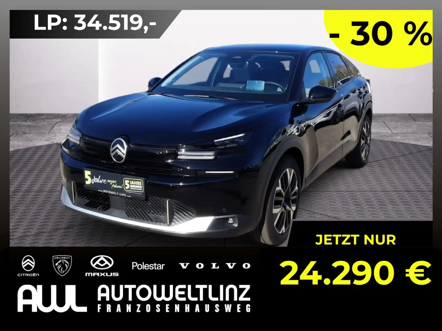 Citroen C4 Hybrid 136 Max ACC+LED+Navi+SHZ Schwarz - 1