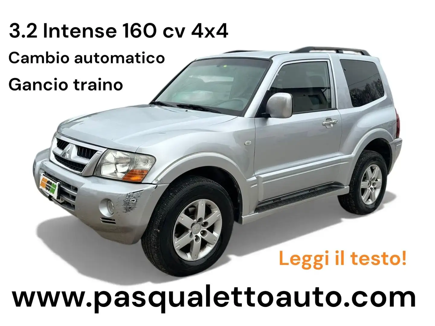Mitsubishi Pajero 4X4 TRAINO AUTOM. Pajero 3p 3.2 tdi 16v Intense Argent - 1