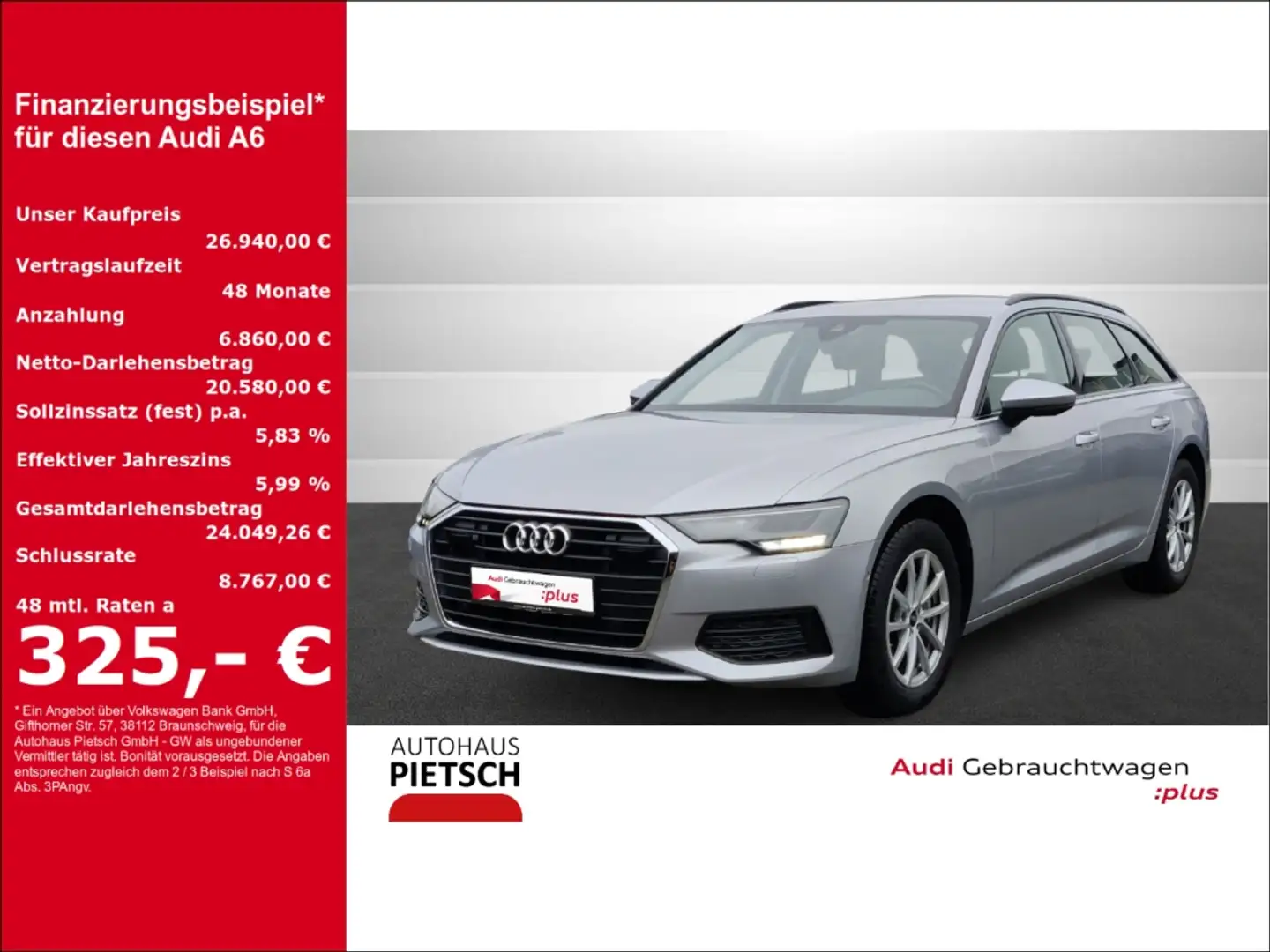 Audi A6 Avant 40 TDI LED AHK NAVI VC PDC Silber - 1