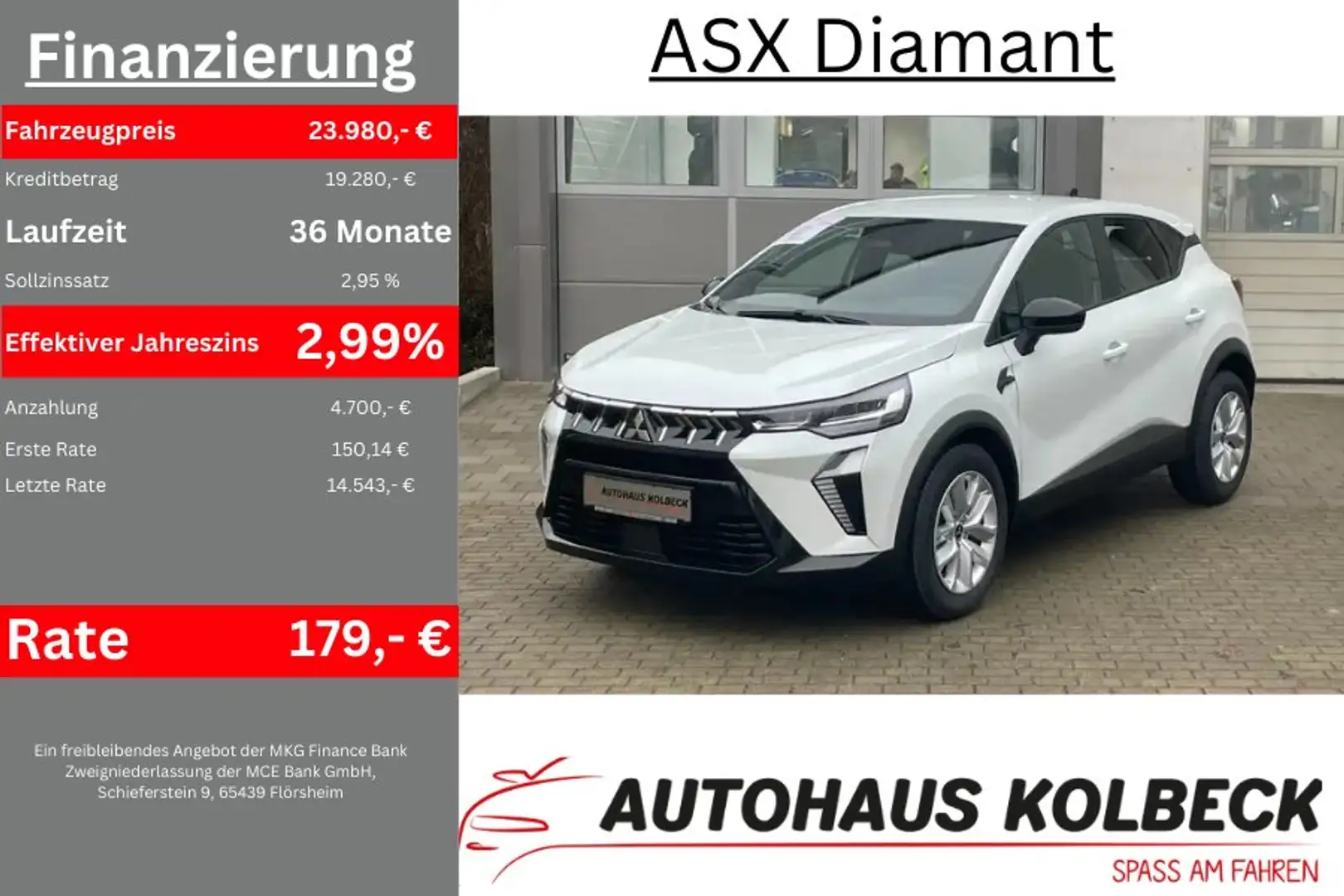 Mitsubishi ASX ASX 1.2 Turbo DIAMANT Modell 2026 8Jahre Garantie! Weiß - 1
