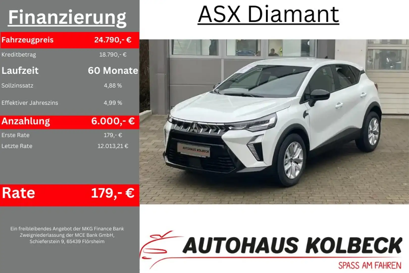 Mitsubishi ASX ASX 1.2 Turbo DIAMANT Modell 2026 8Jahre Garantie! Weiß - 1
