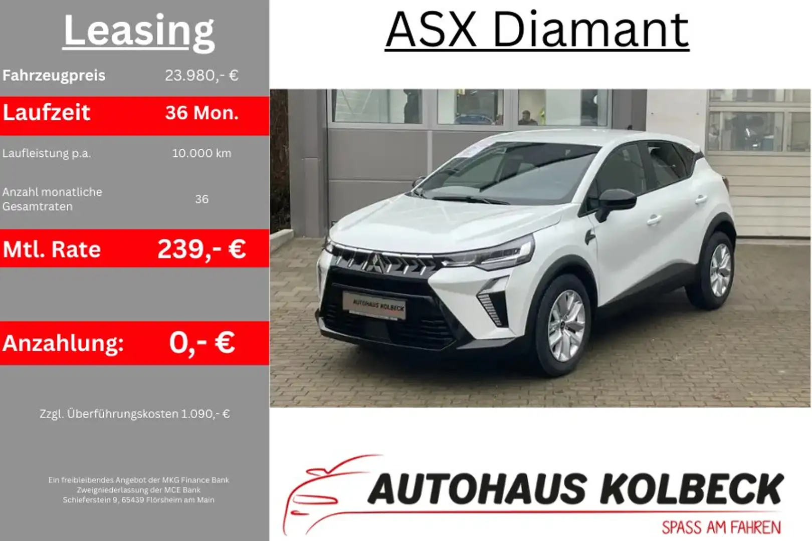 Mitsubishi ASX ASX 1.2 Turbo DIAMANT Modell 2026 8Jahre Garantie! Weiß - 2