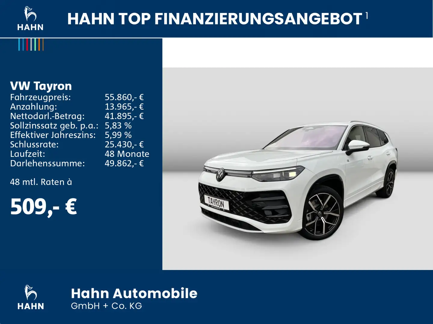 Volkswagen Tayron R-Line 2,0TDI DSG 4M AHK Nav Pano Standhz Weiß - 2