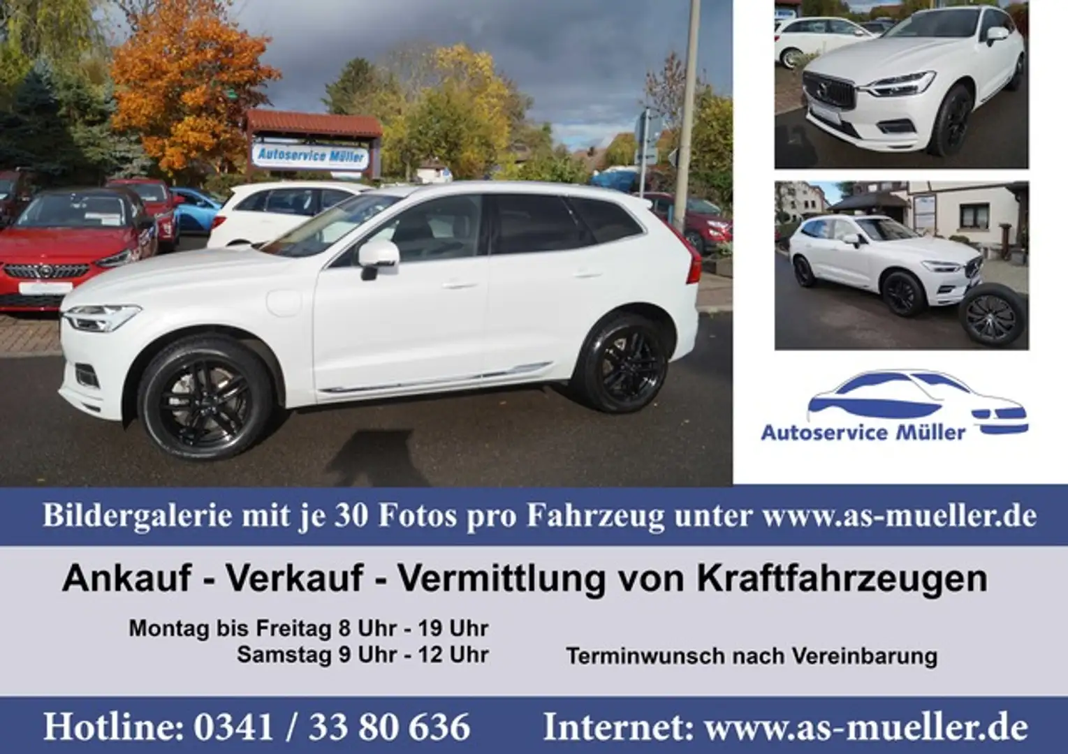 Volvo XC60 Hybrid 4WD 360°-Leder-P.Dach-Standh.-CarPla Weiß - 1