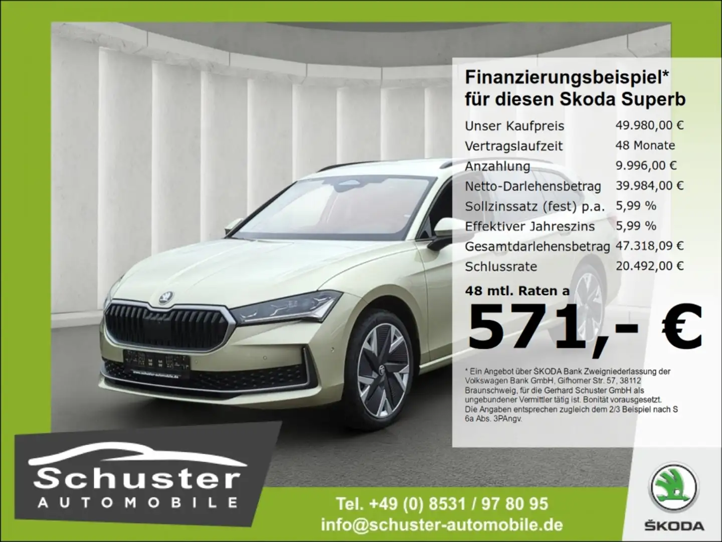 Skoda Superb Combi Selection TDI*DSG AHK 360°Kam Leder Beige - 1