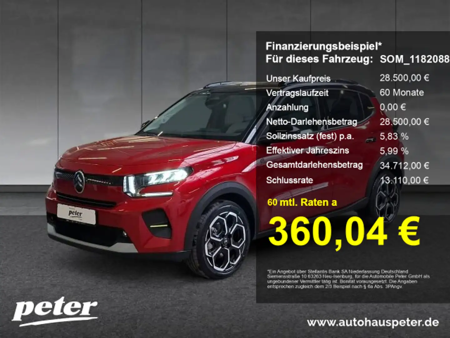 Citroen C3 Aircross C3 ë-MAX 113PS +11KW OBC+Navi+Winter+Kamera+ Rot - 1