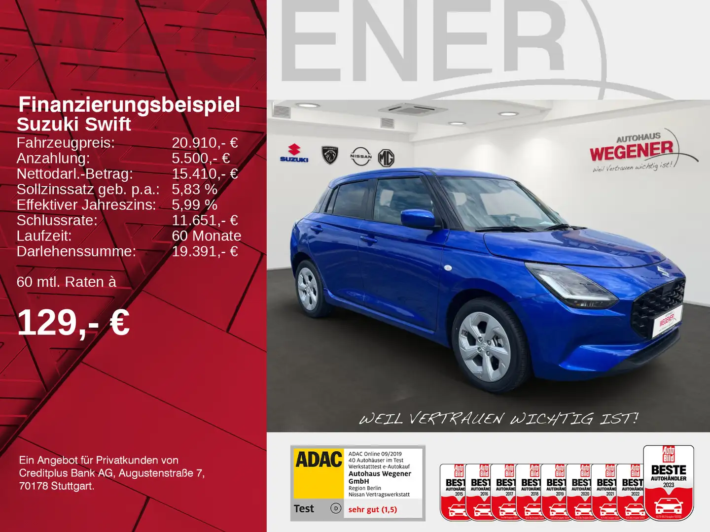 Suzuki Swift SWIFT COMFORT CVT HYBRID Blau - 2