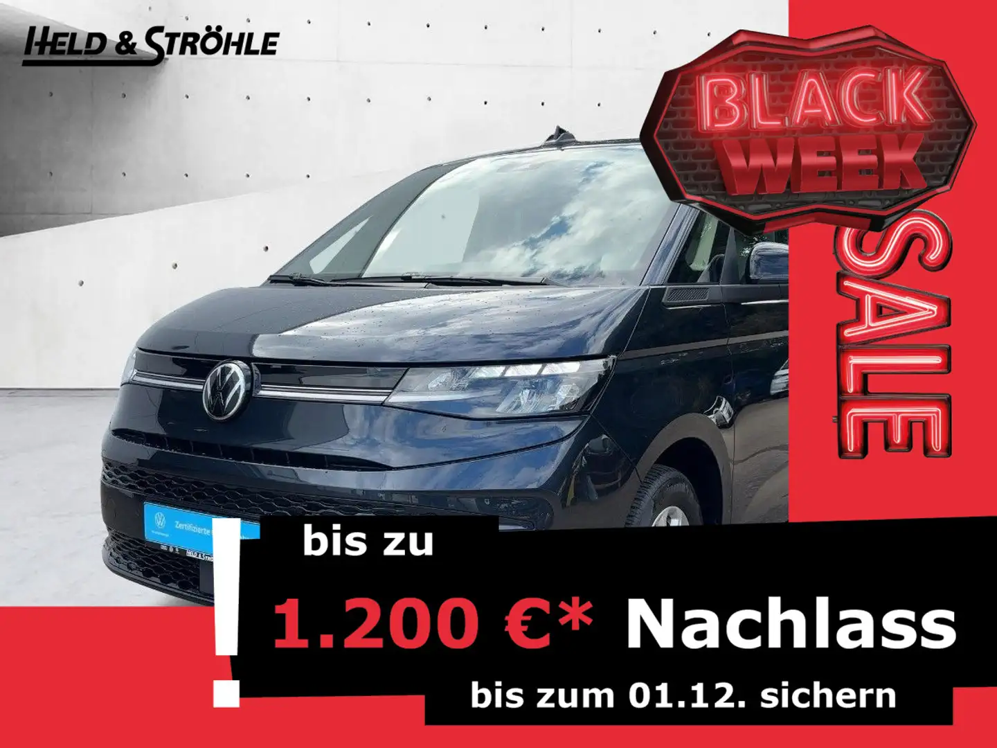 Volkswagen T7 Multivan VW T7 Multivan Life 2.0 TDI DSG 7S AHK HuD LEDER Blauw - 1