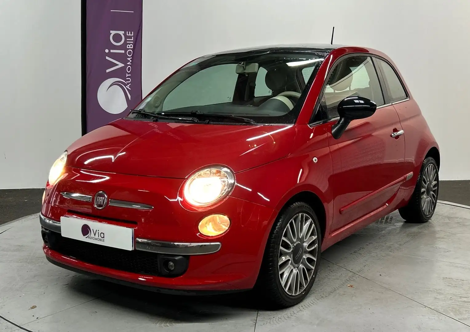 Fiat 500 1.2 8V 69 ch Club Dualogic Rouge - 1