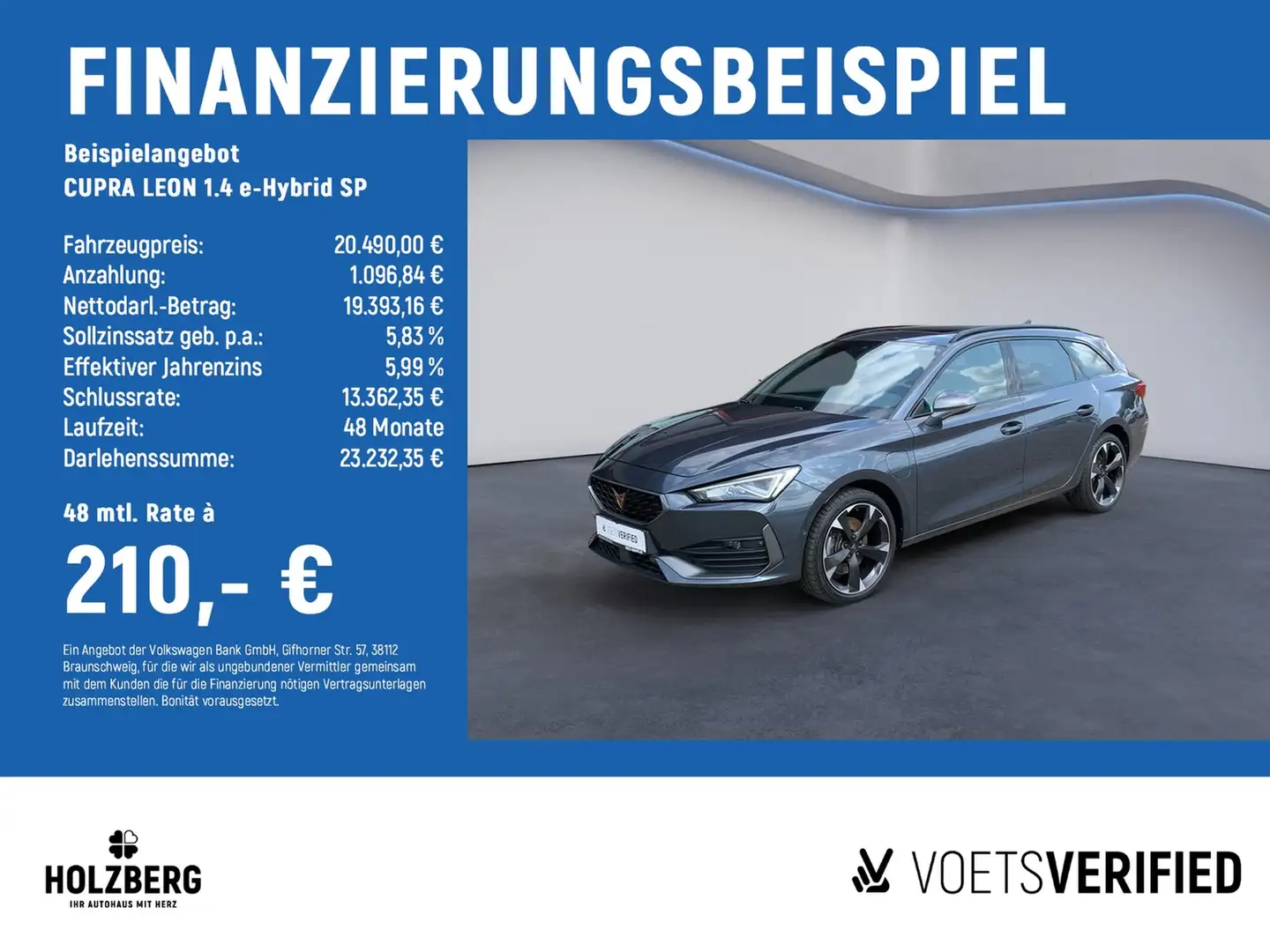 CUPRA Leon 1.4 e-Hybrid SP PANO+RFK+ACC Grau - 2