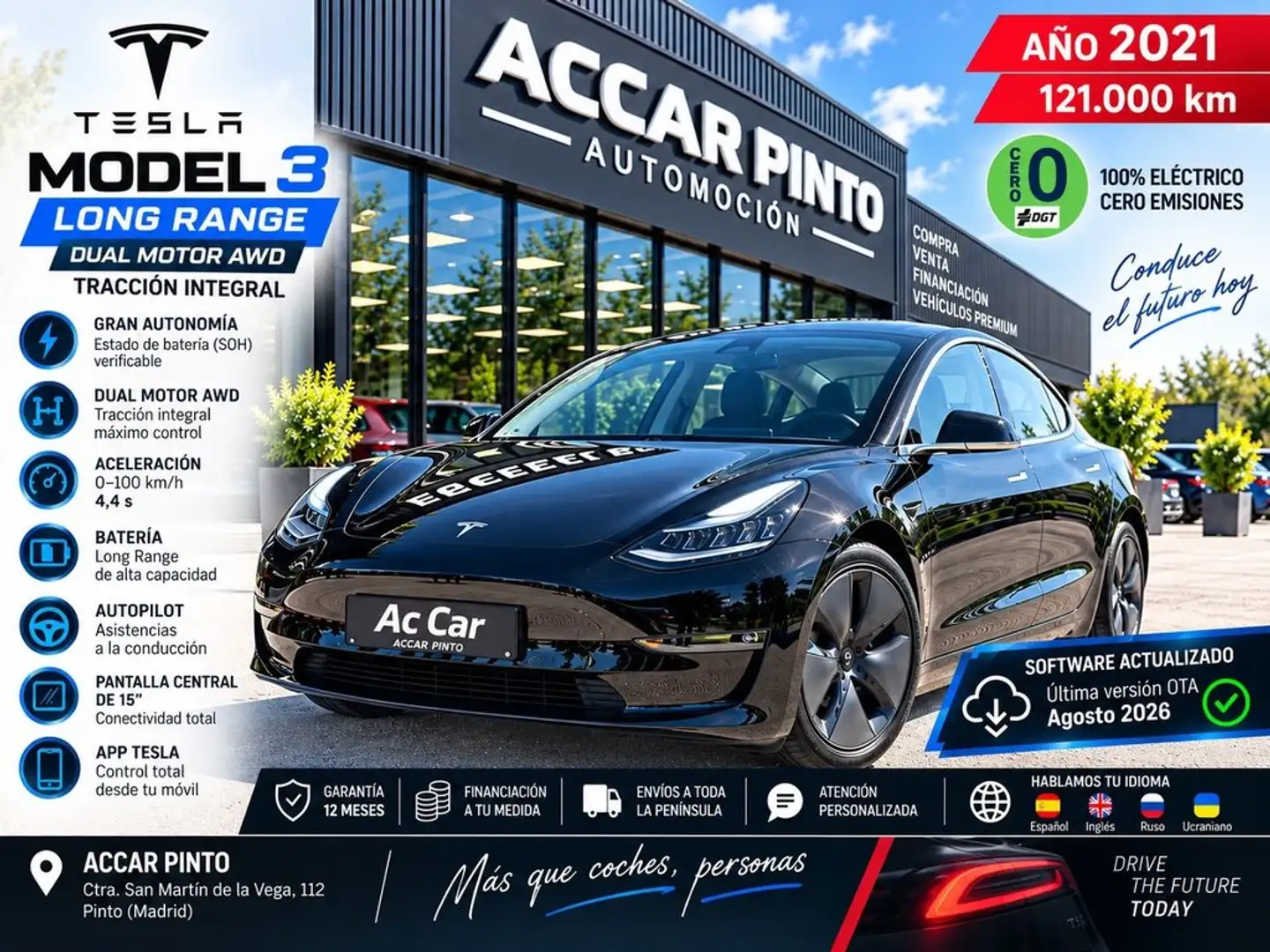 Tesla Model 3 Gran Autonomía 4WD Negro - 1
