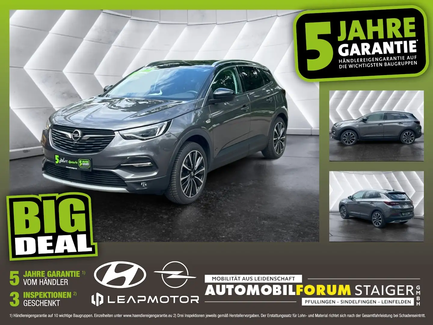 Opel Grandland 1.6 Turbo Ultimate Matrix 2xKlima 360 Gris - 1