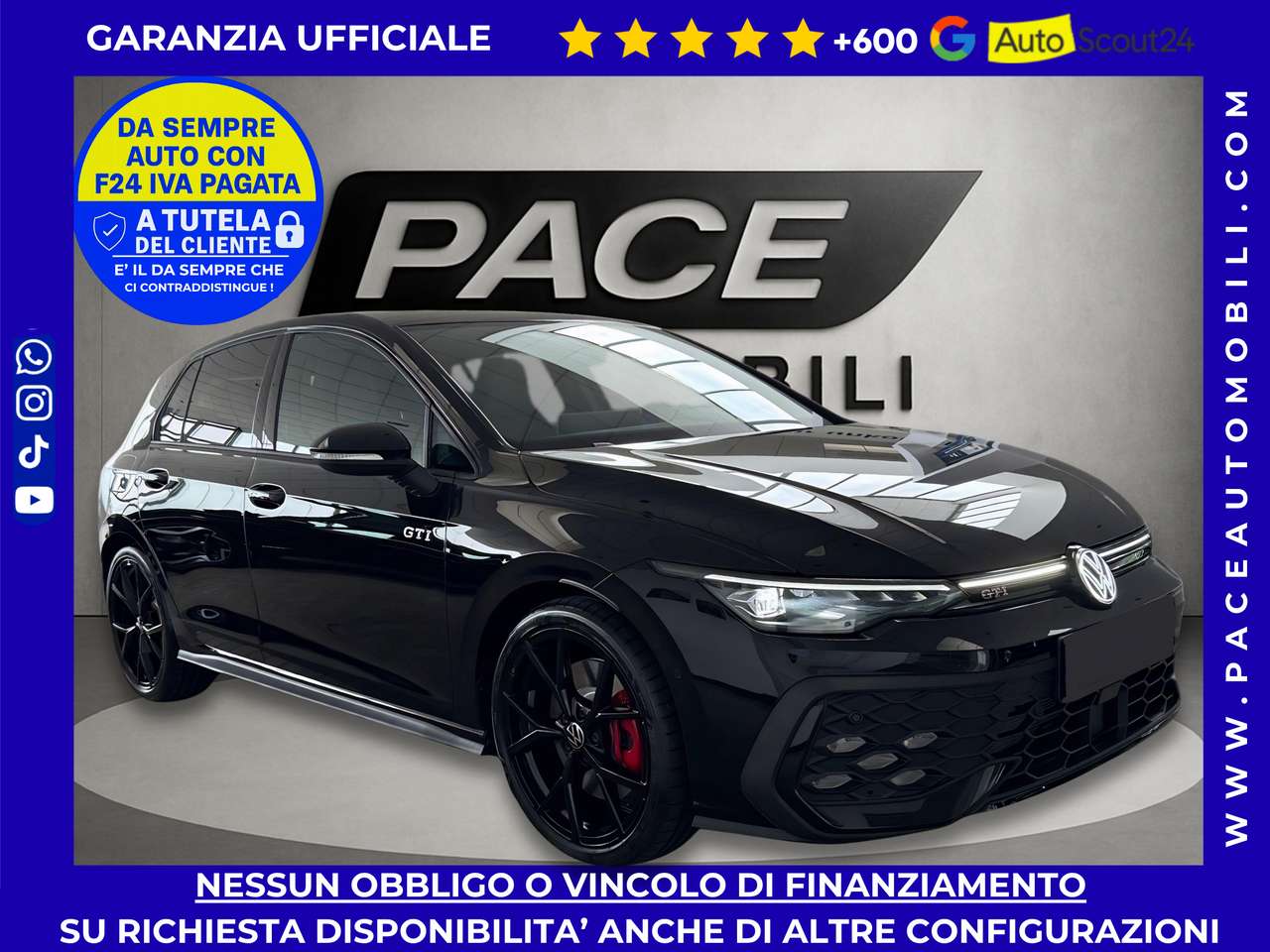 Volkswagen Golf GTI VIII.5 8.5 PELLE DCC PERFORMANCE TETTO BLACK 19"