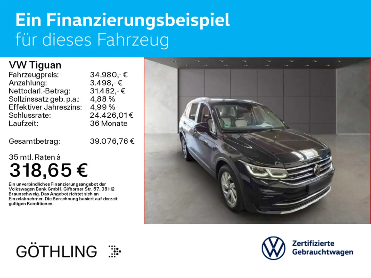 Volkswagen Tiguan Elegance 2.0 TDI*AHK*IQ-Drive*LED*EPH*ACC Noir - 2