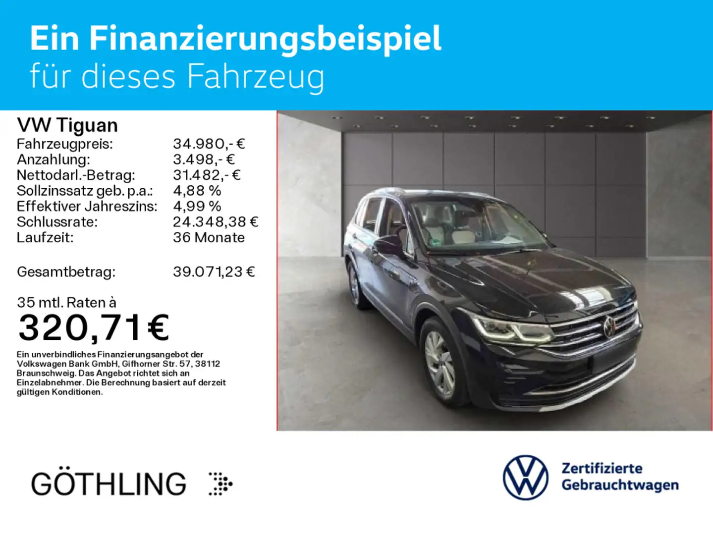 Volkswagen Tiguan Elegance 2.0 TDI*AHK*IQ-Drive*LED*EPH*ACC Zwart - 2