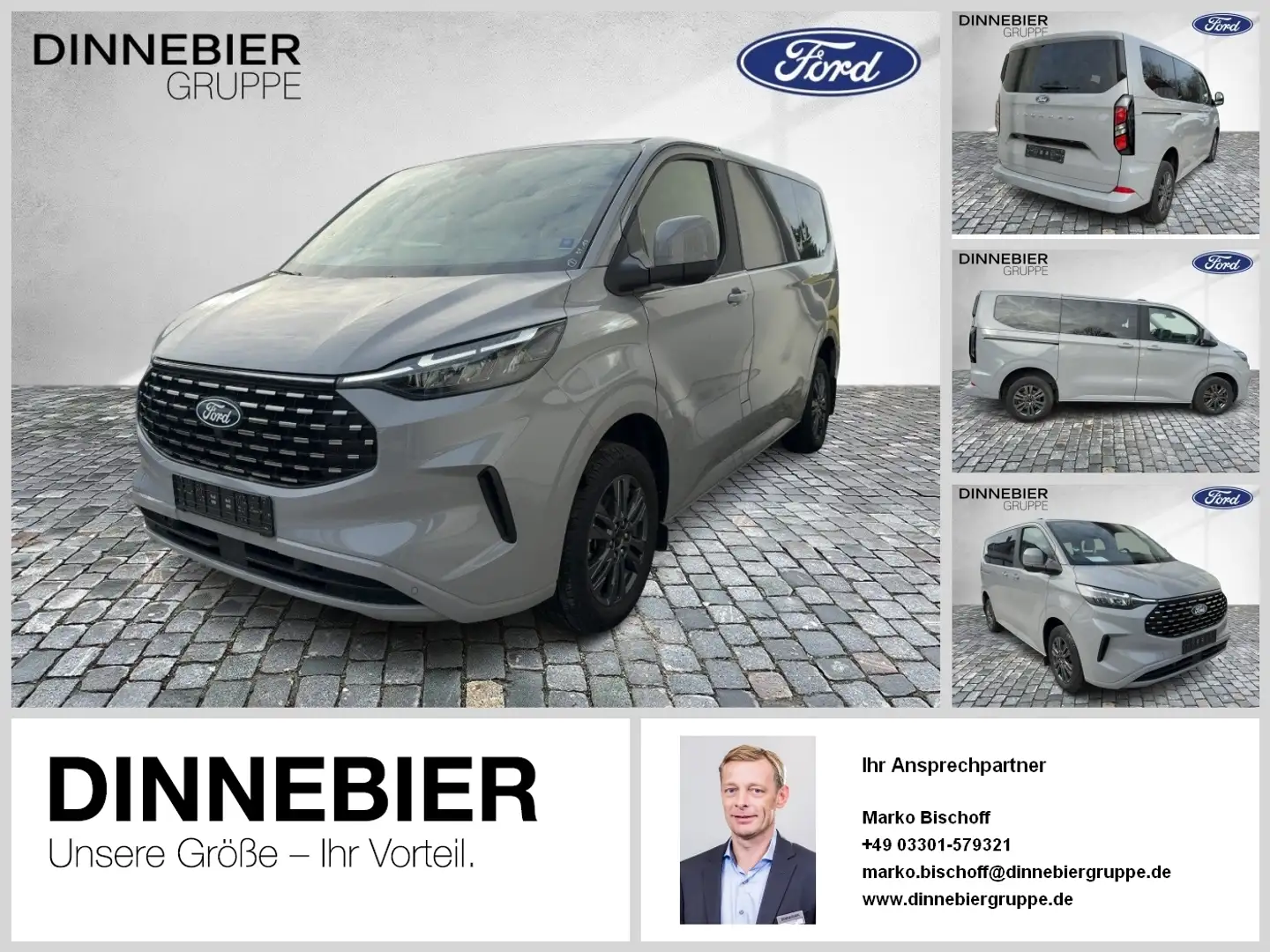 Ford Tourneo Custom 320 L1H1 Titanium FWD ACC CAM LED Gris - 1