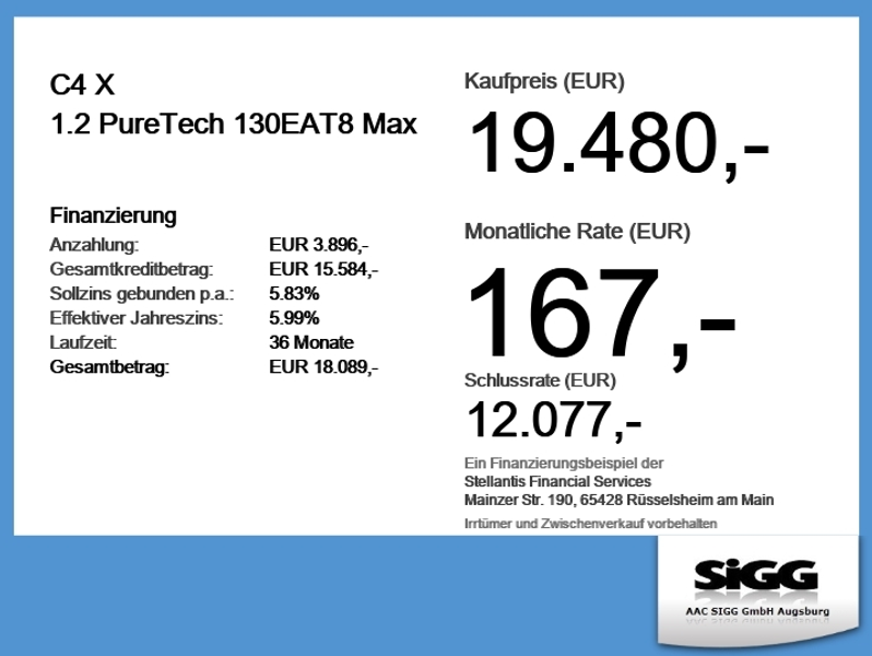 Citroen C4 X 1.2 PureTech 130EAT8 Max Vollausstattung — photo 6