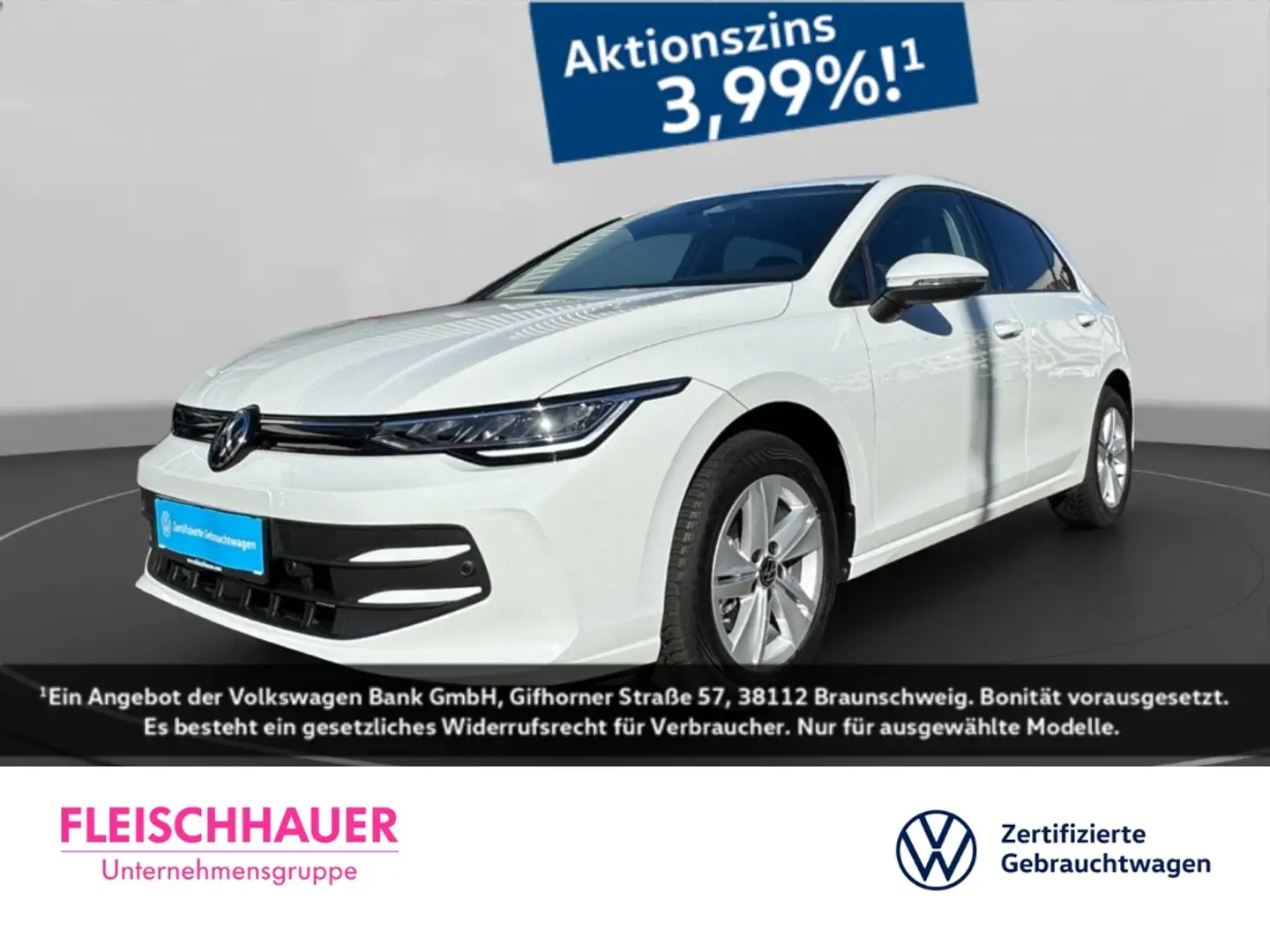 Volkswagen Golf VIII 1.5 eTSI Life LED+ACC+CARPLAY+SHZ+DC+RFK+ Weiß - 1