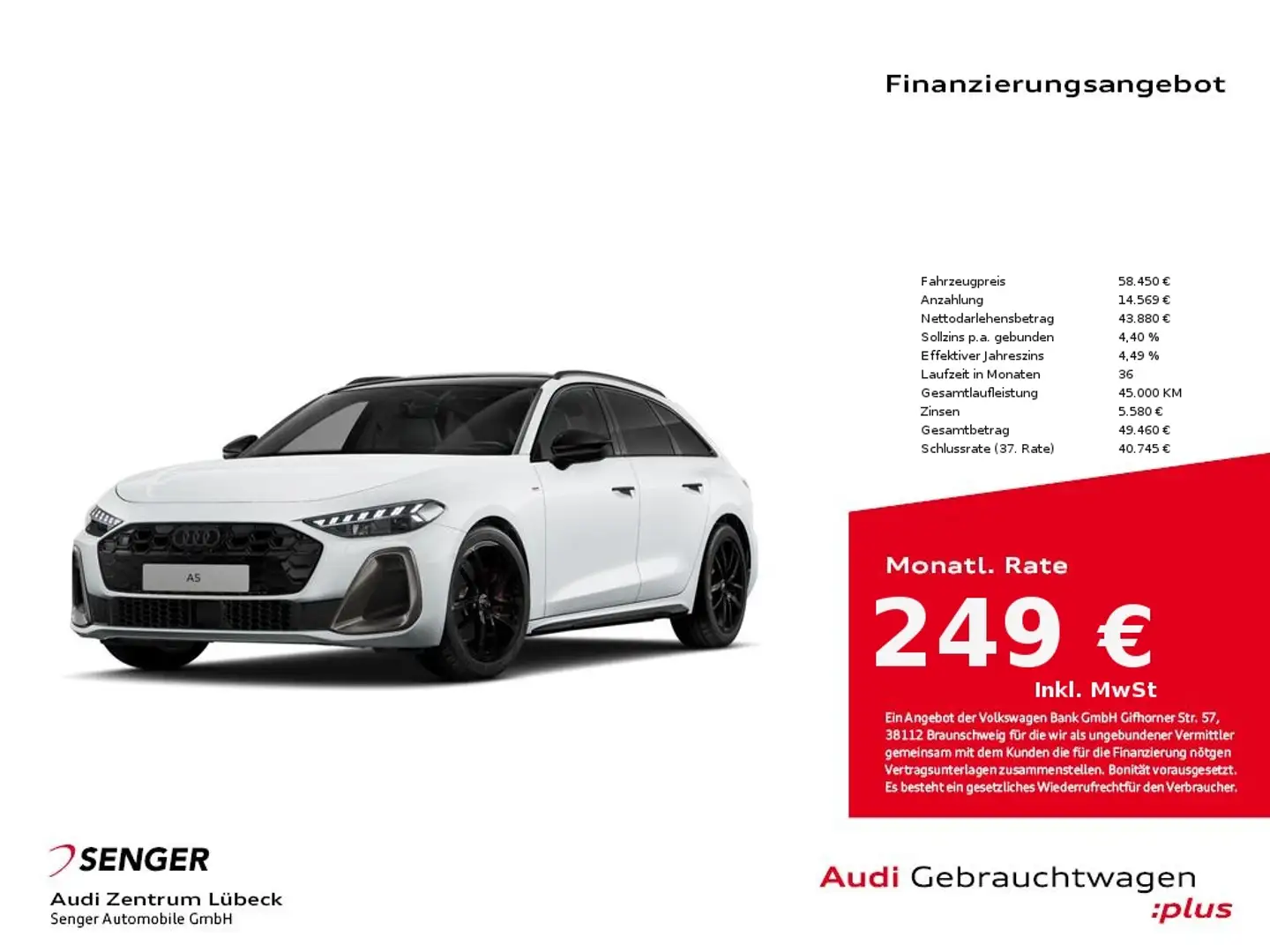 Audi A5 Avant TFSI edition one Nav Pano AHK B&O HuD Weiß - 1