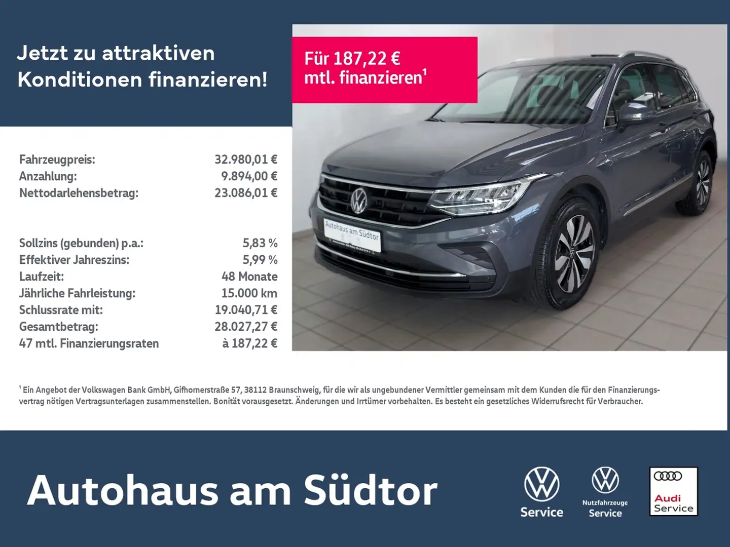 Volkswagen Tiguan MOVE 1.5 TSI DSG | LED RFK ACC Navi Grau - 1