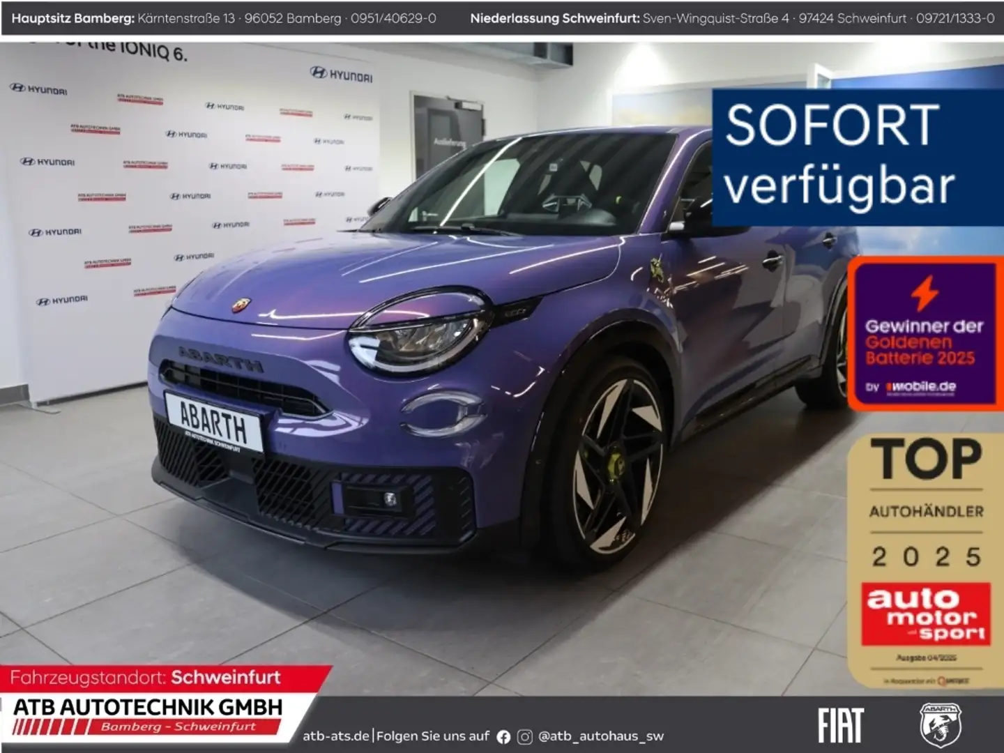 Abarth Scorpionissima 280 PS Navi LED PDCv+h Totwinkelass Violett - 1