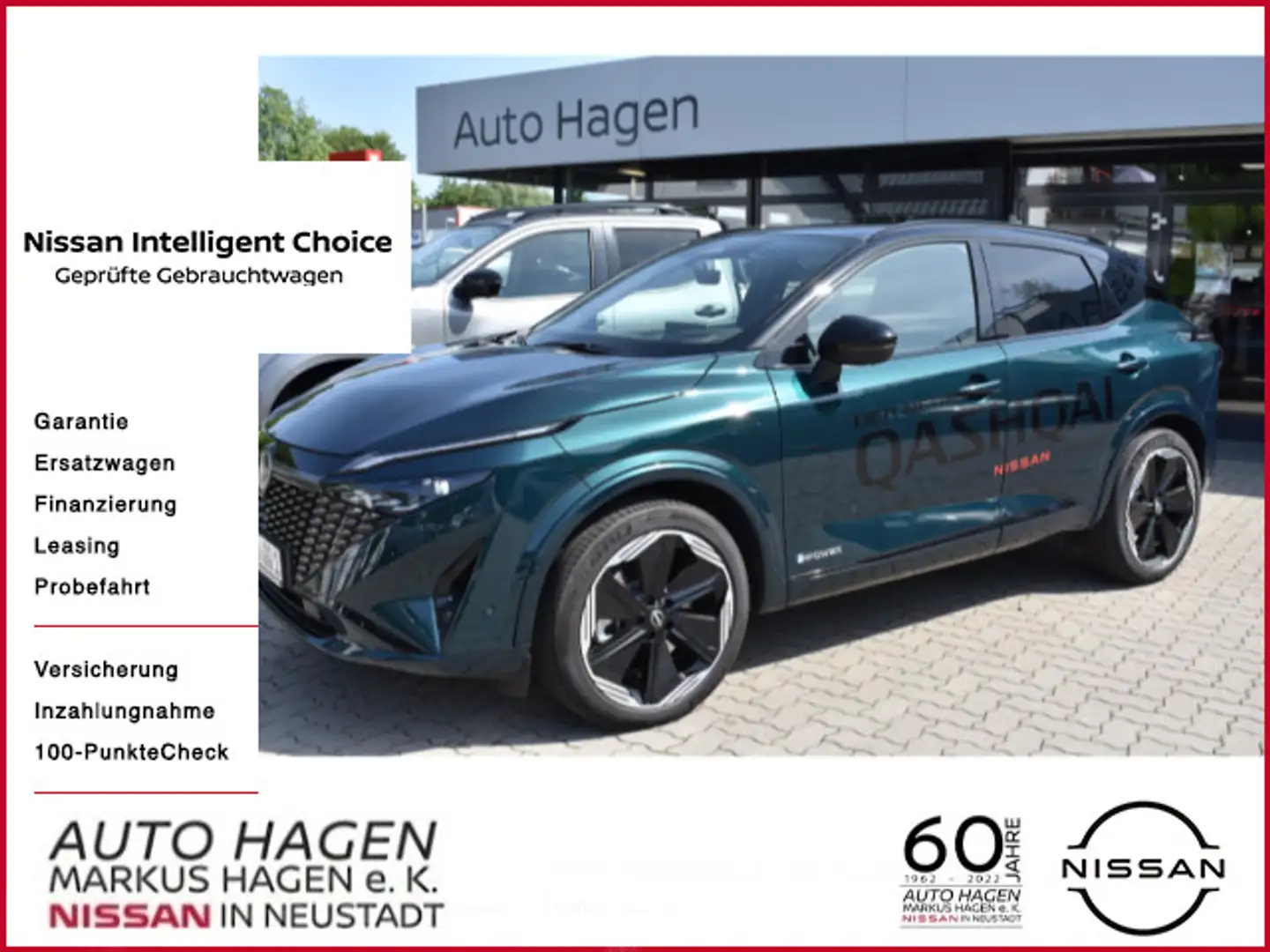 Nissan Qashqai 1.5 VC-T  e-Power N-Design Voll-LED Navi Groen - 1