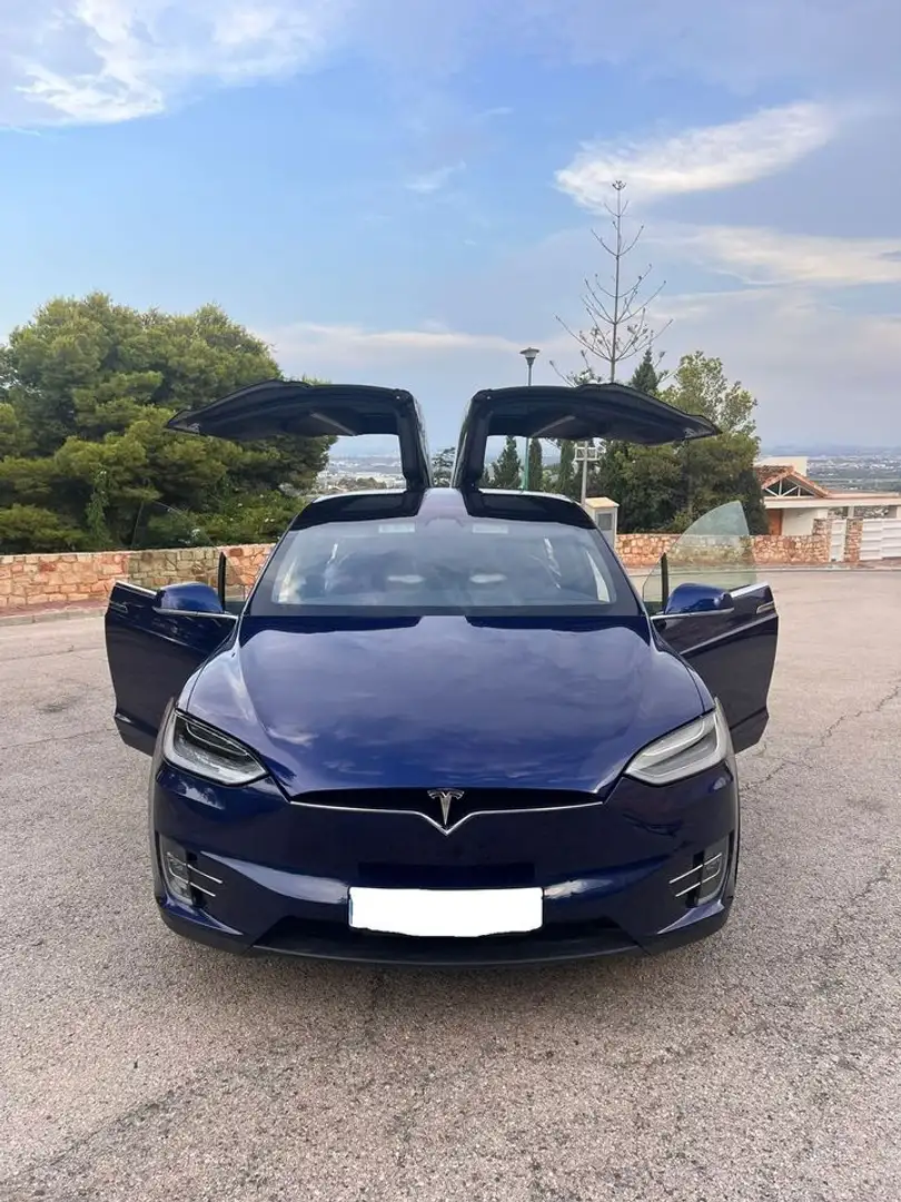 Tesla Model X Long Range AWD Bleu - 2
