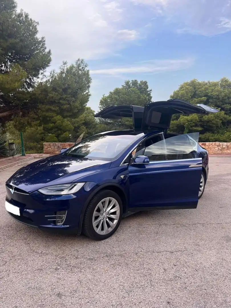 Tesla Model X Long Range AWD Bleu - 1