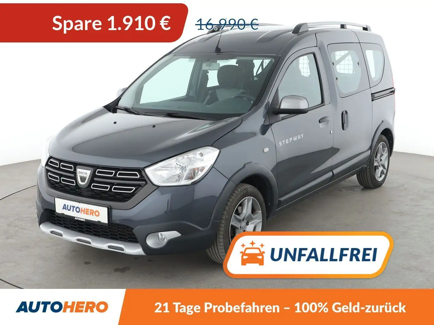Dacia Dokker 1.3 TCe Stepway Plus*NAVI*TEMPO*PDC*SHZ* Grau - 1