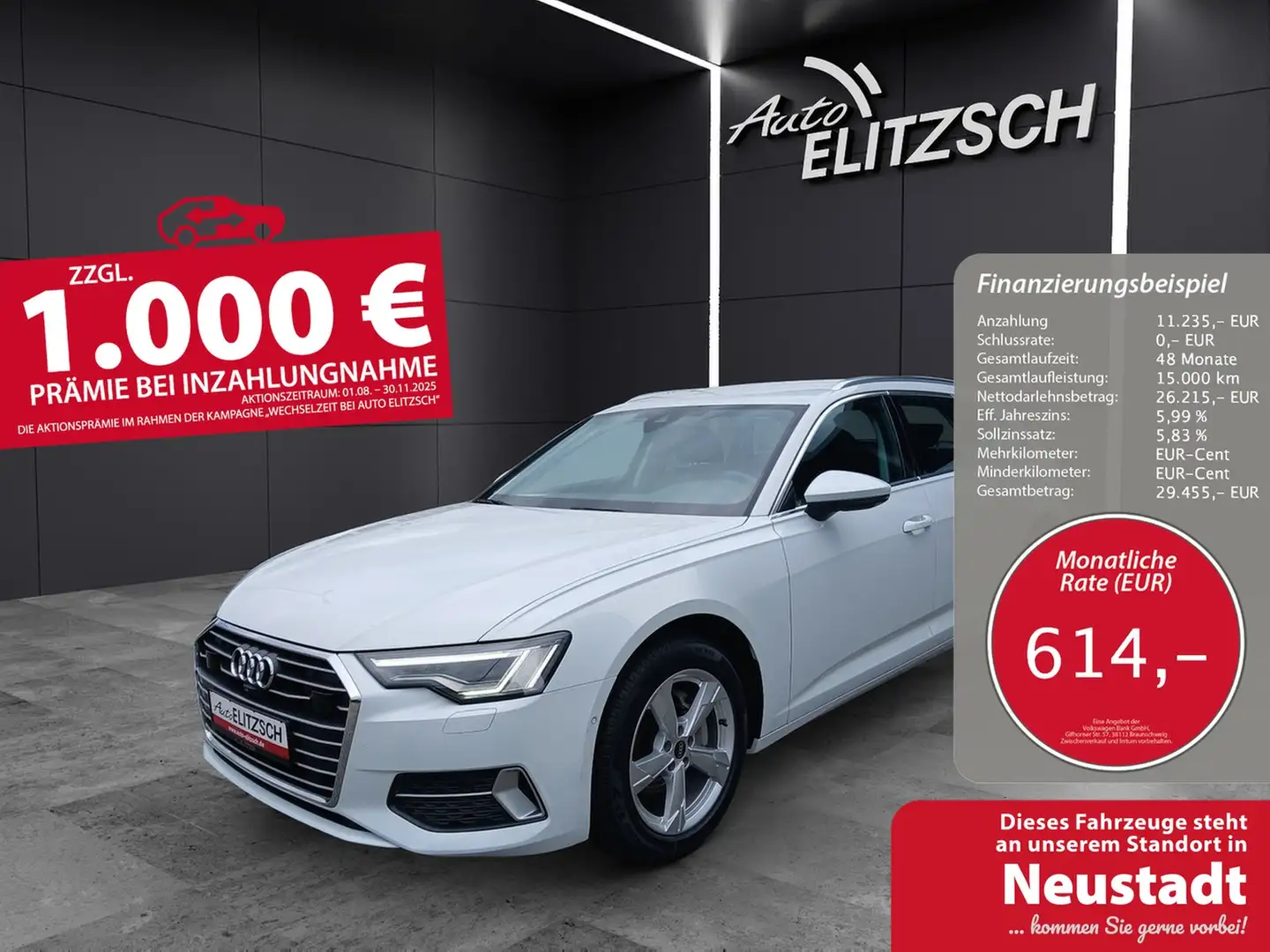 Audi A6 Avant TDI sport Matrix Navi ACC Sound Weiß - 1