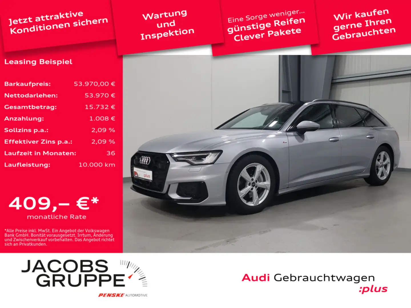Audi A6 Avant 45 TFSI quattro S line Pano*Matrix*AHK * Silber - 1
