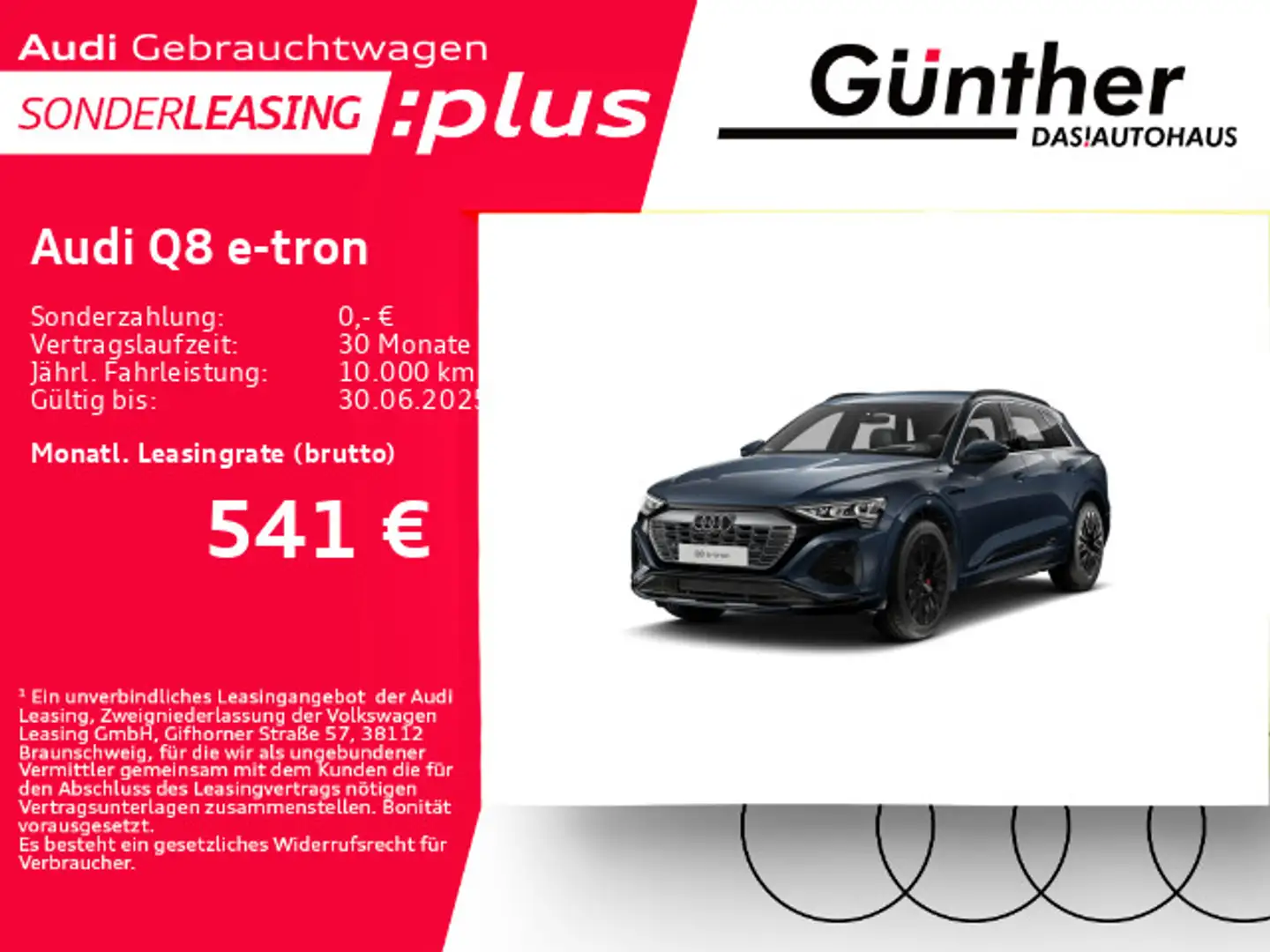 Audi Q8 e-tron 55 S LINE++UMGEBUNGSKAMERAS+HEAD UP++ Blau - 1