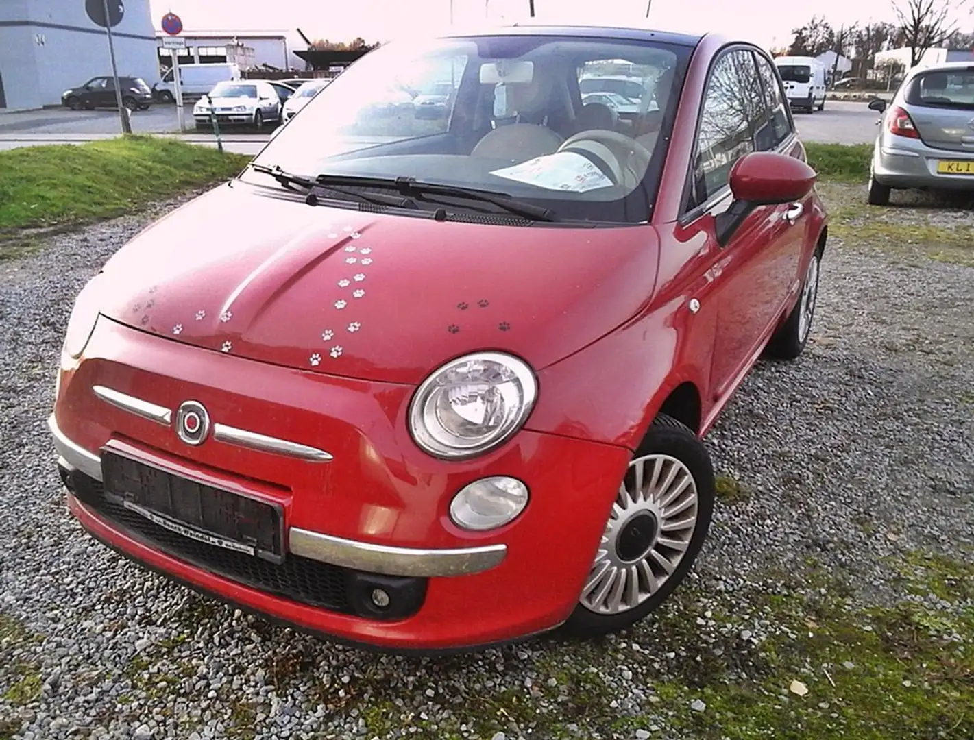 Fiat 500 Lounge/ 1.Hand/ Panoramadach+Alu+Klima/ Scheckheft Rot - 1