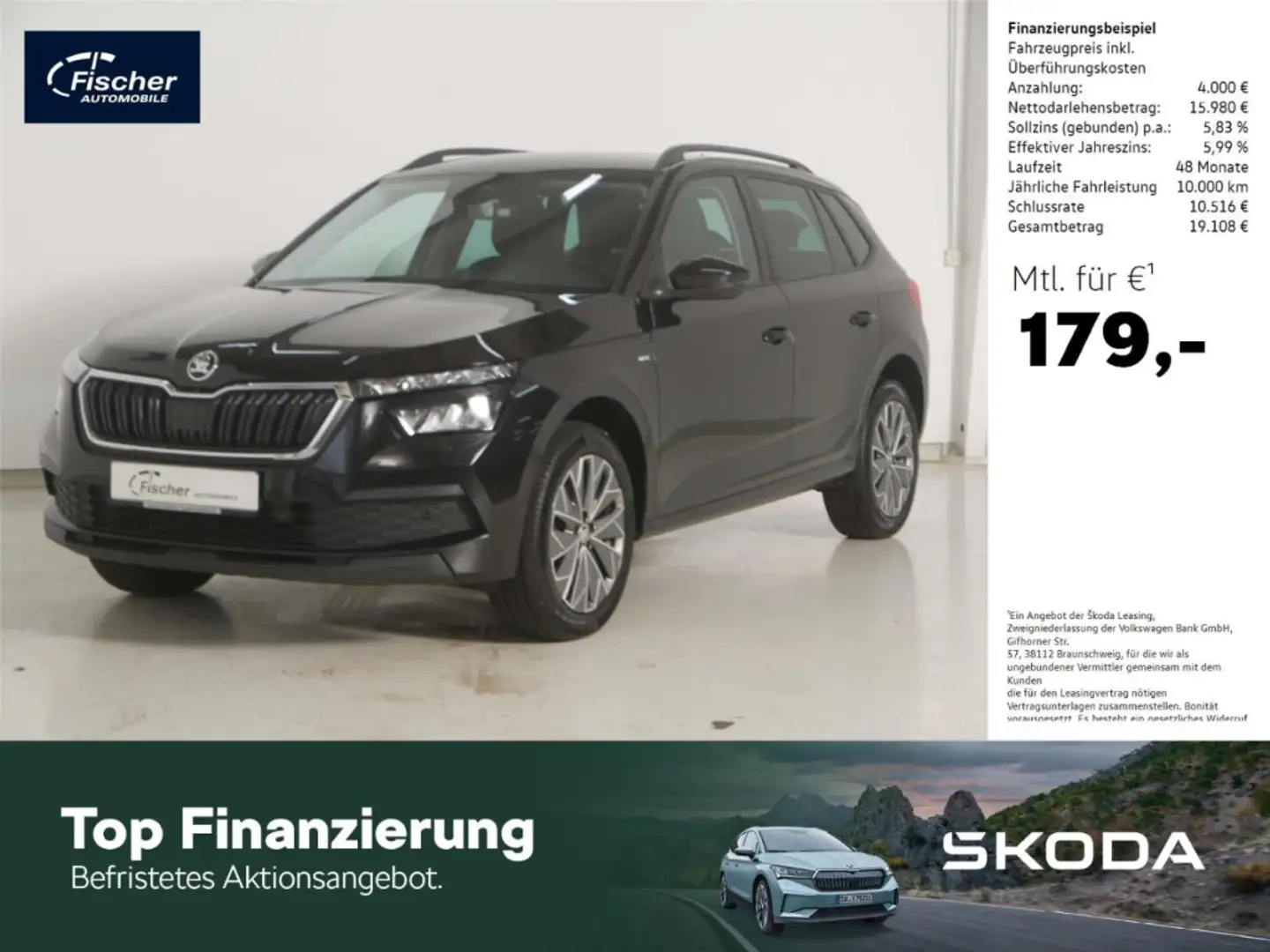 Skoda Kamiq 1.0 TSI Ambition Clever DSG AHK/LED/NAV Schwarz - 1