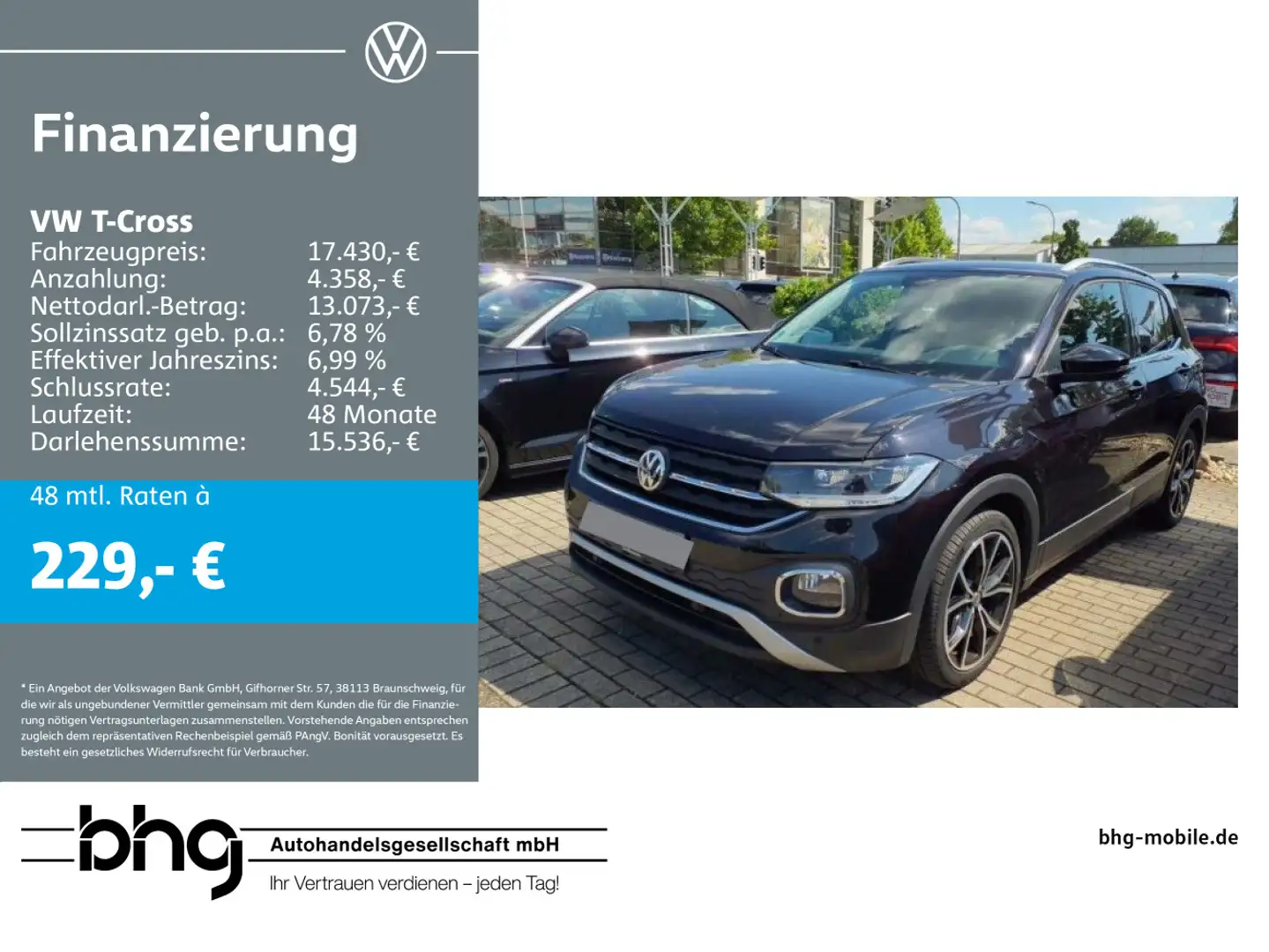 Volkswagen T-Cross Life 1,0 TSI OPF  DSG Schwarz - 1